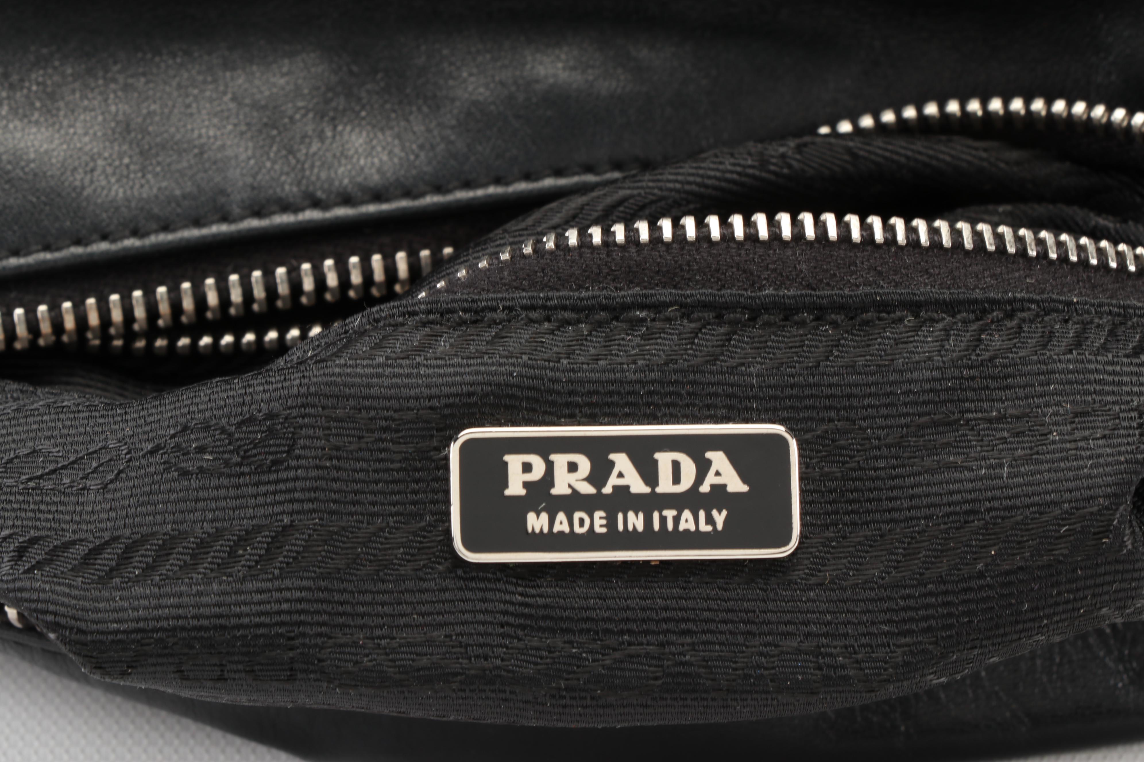 Prada Bow Soft Shoulder Bag in Black Nappa Leather