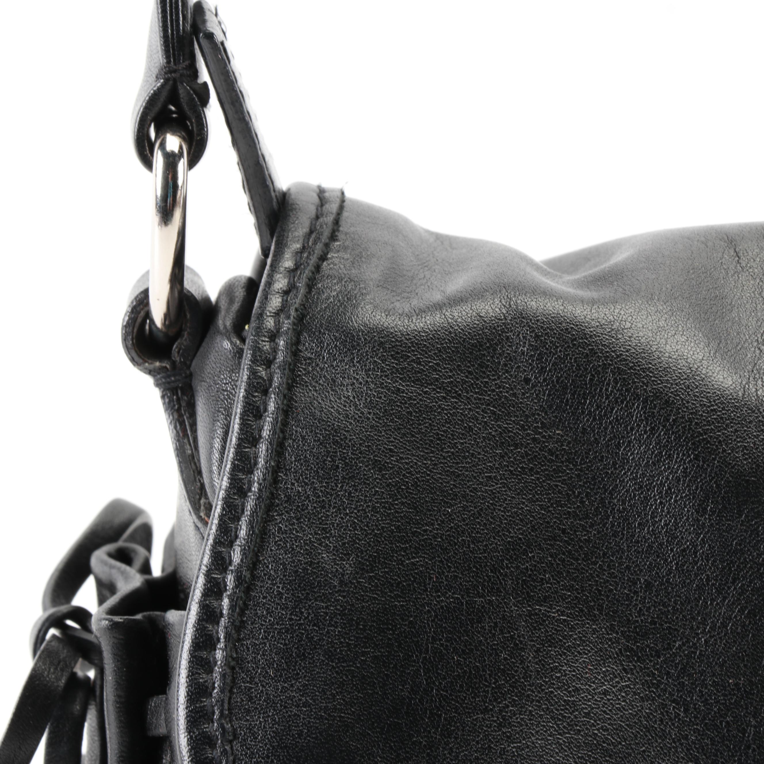 Prada Bow Soft Shoulder Bag in Black Nappa Leather