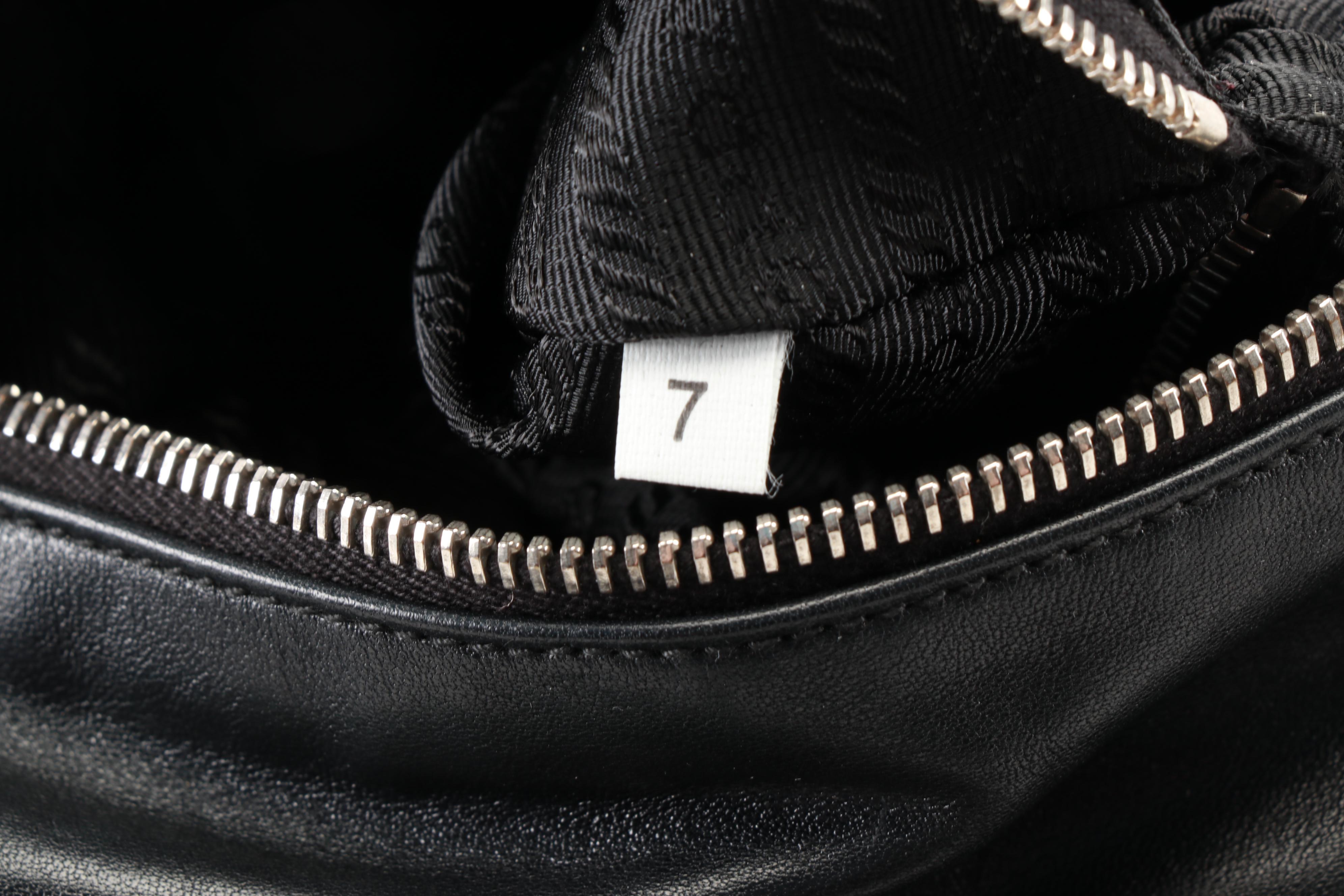 Prada Bow Soft Shoulder Bag in Black Nappa Leather