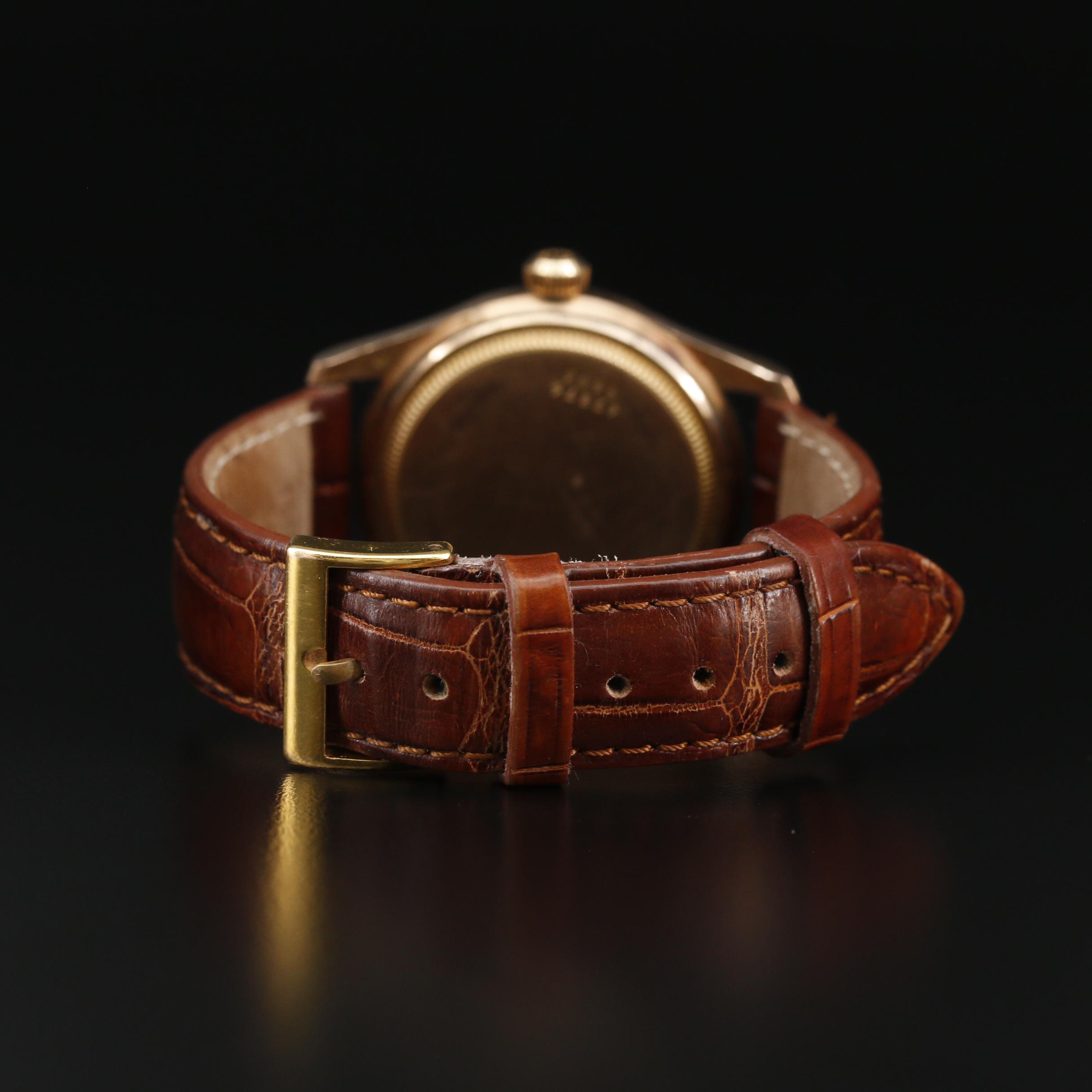 Tudor Oyster 14K Gold Stem Wind Watch