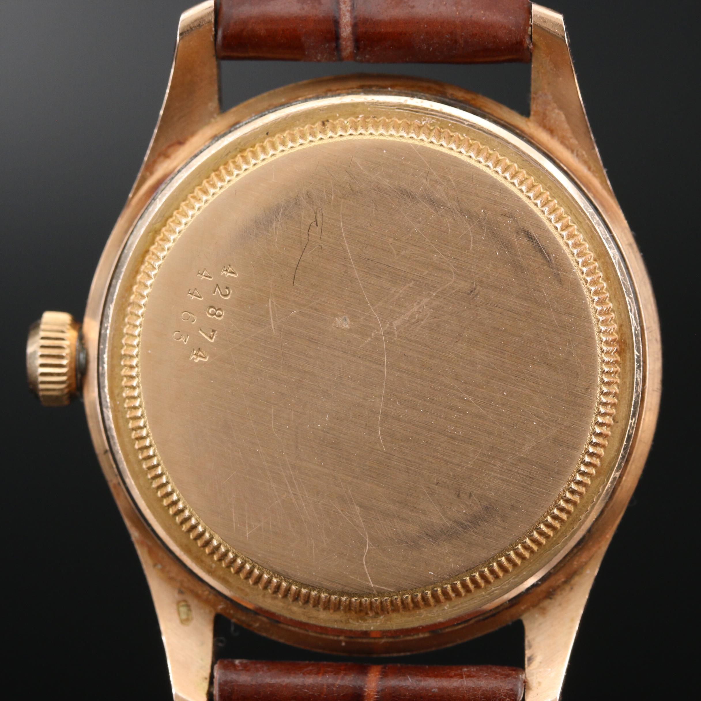 Tudor Oyster 14K Gold Stem Wind Watch