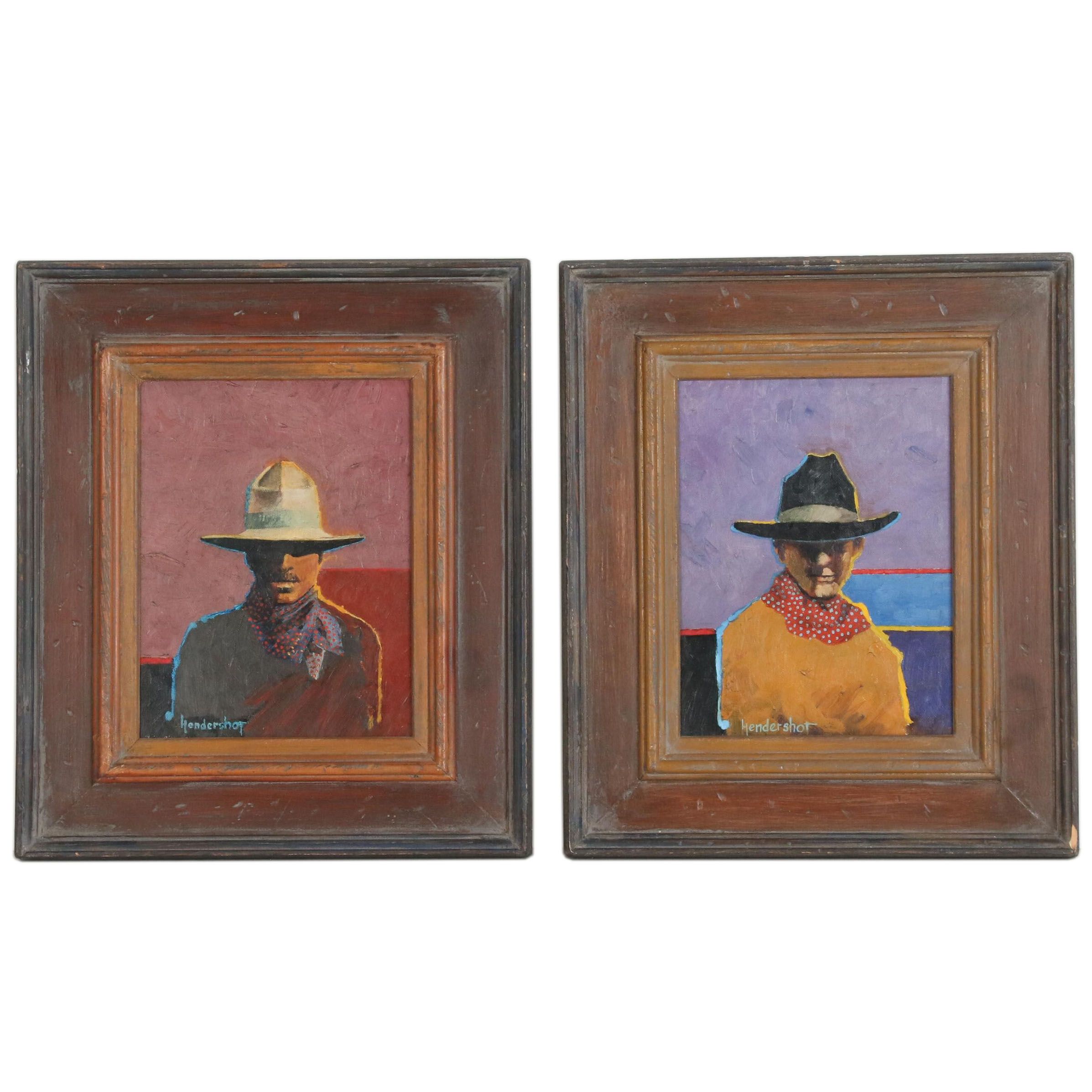 Embellished Giclées after Rex Hendershot of Cowboys