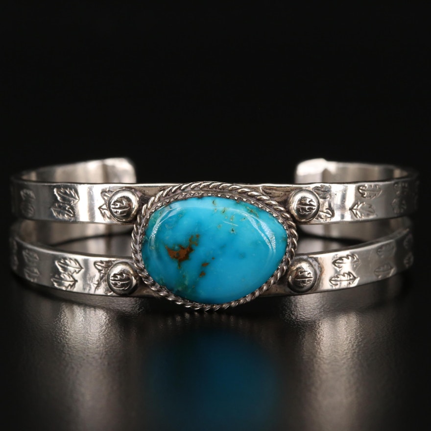 Sonny Spruce Sterling Silver Turquoise Cuff Bracelet