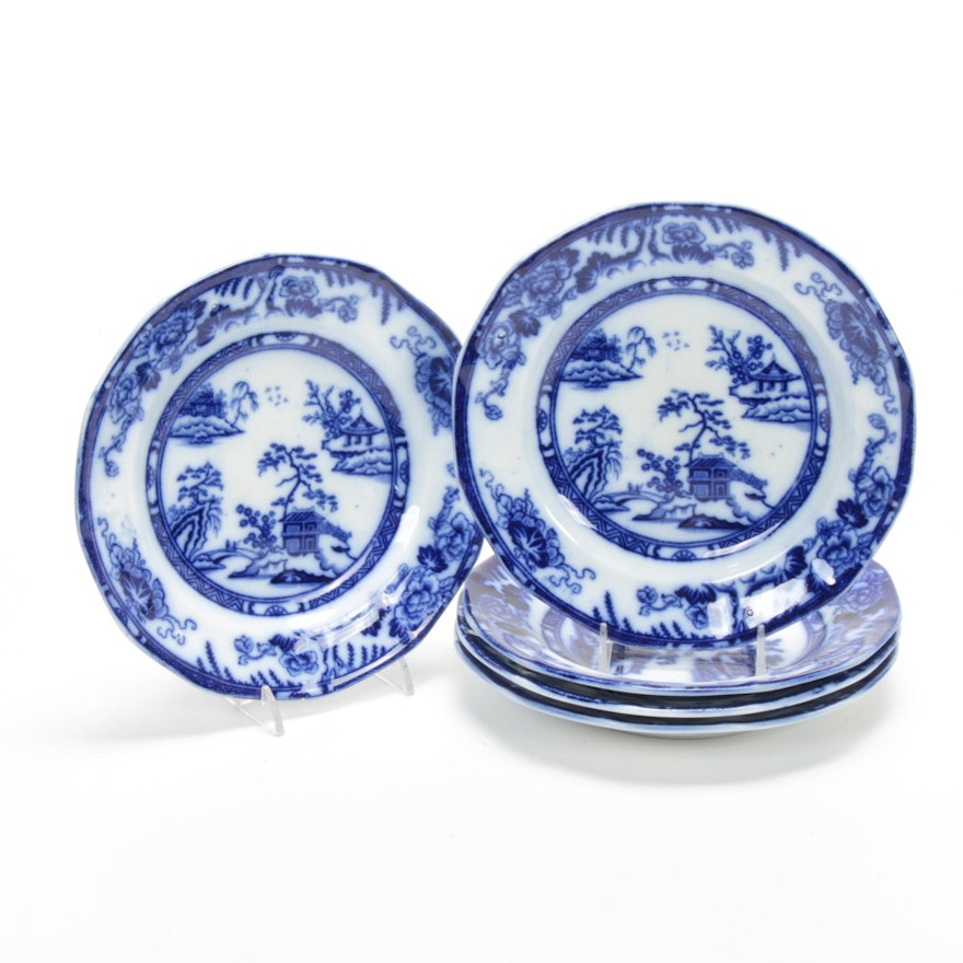 Charles Meigh & Sons "Hong Kong" Flow Blue Plates