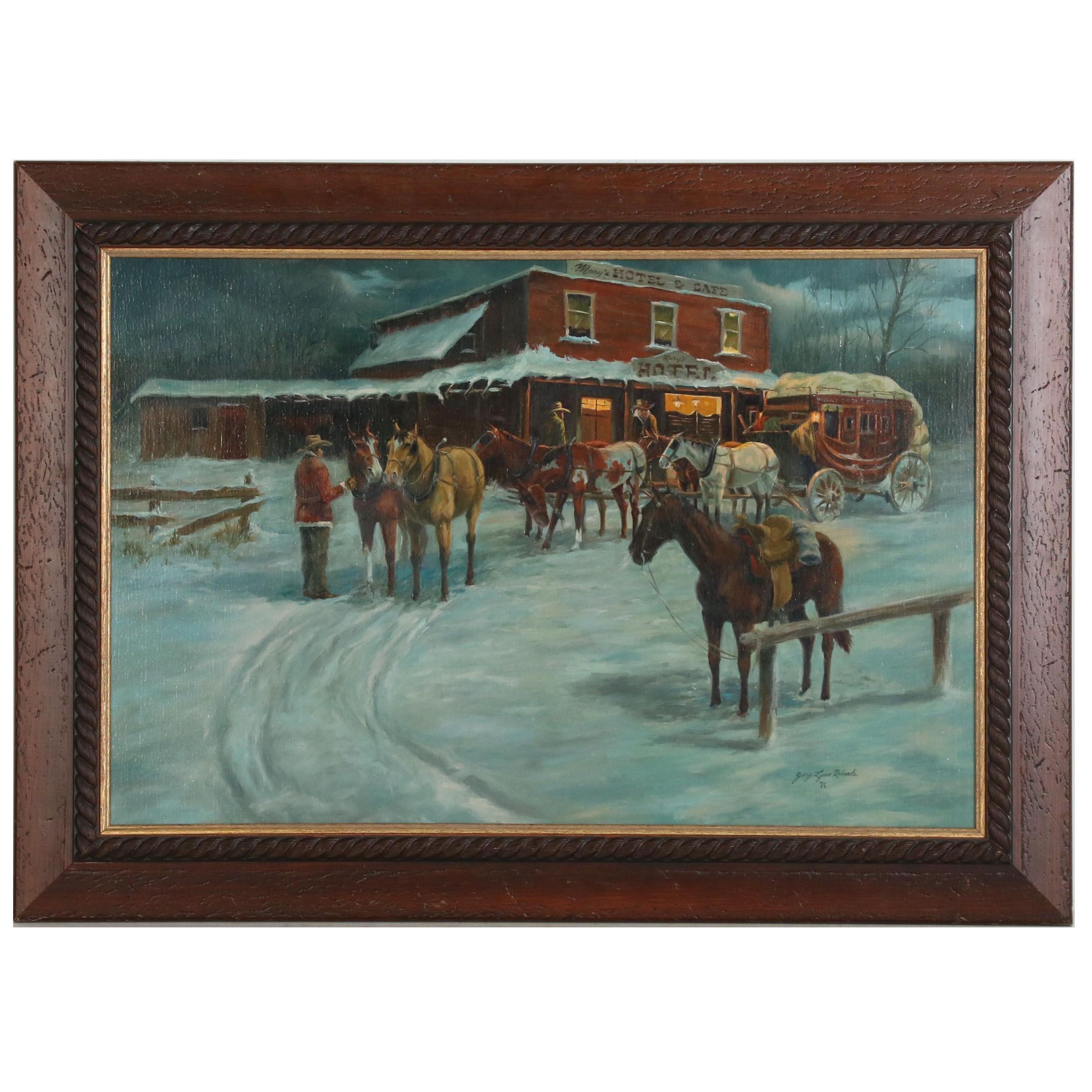 Gary Lynn Roberts Oil Painting "Morning Activity", 1976