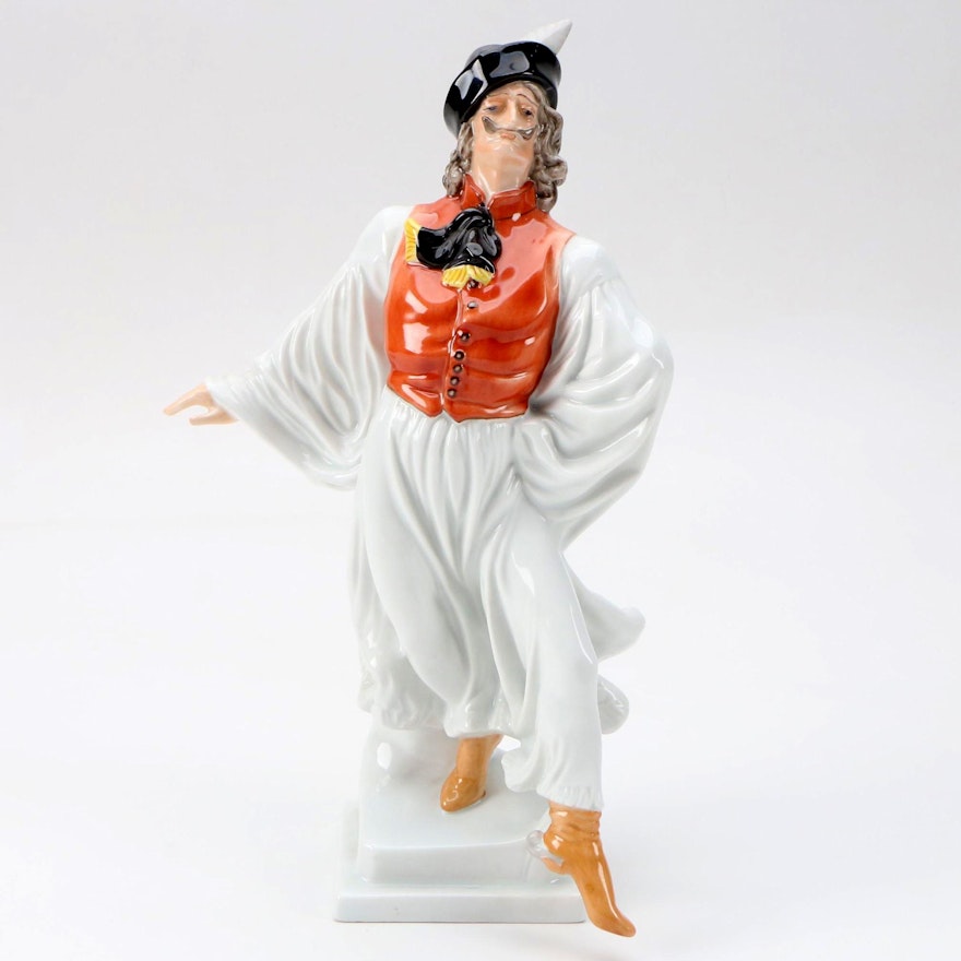 Herend "Dancing Man" Hand-Painted Porcelain Figurine