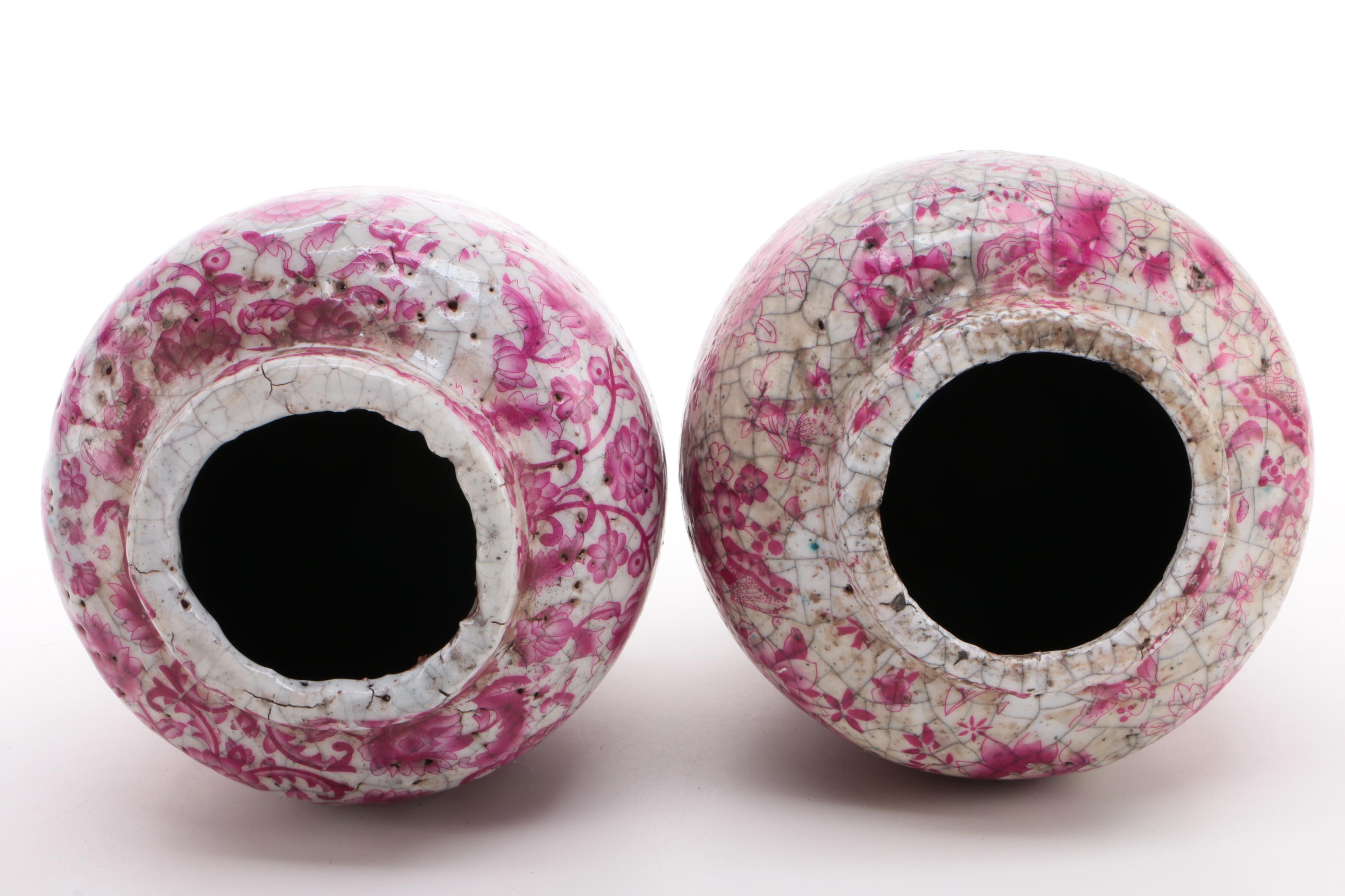 Pair of Transferware Ginger Jars