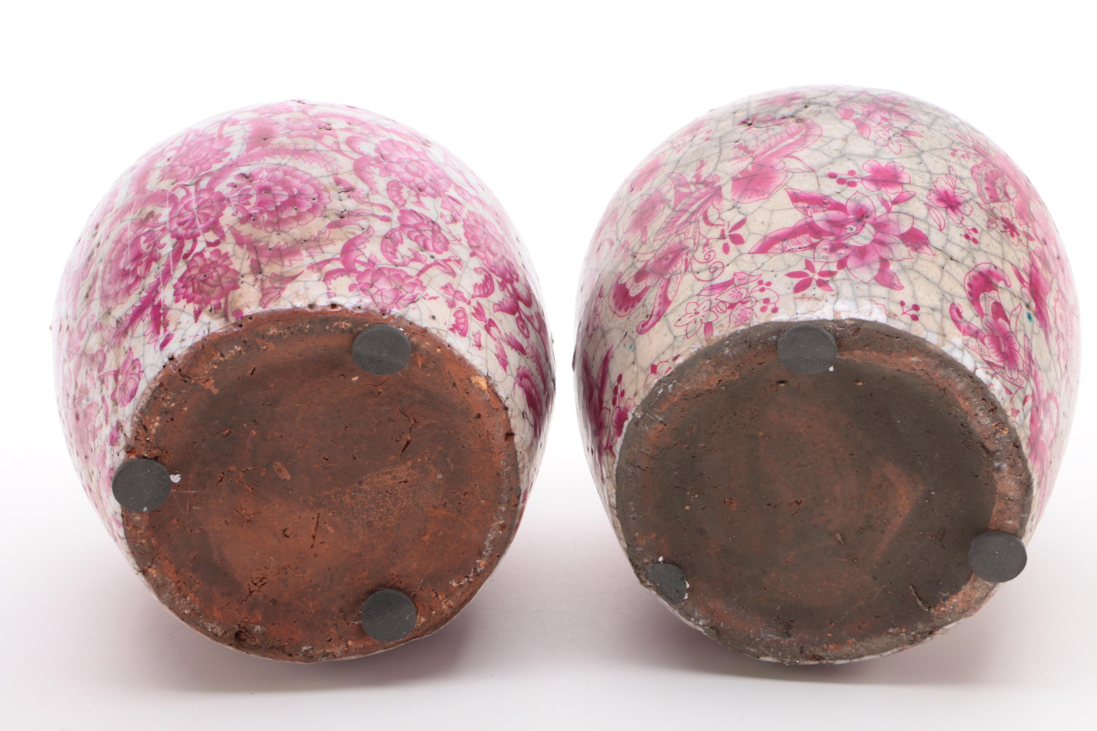 Pair of Transferware Ginger Jars