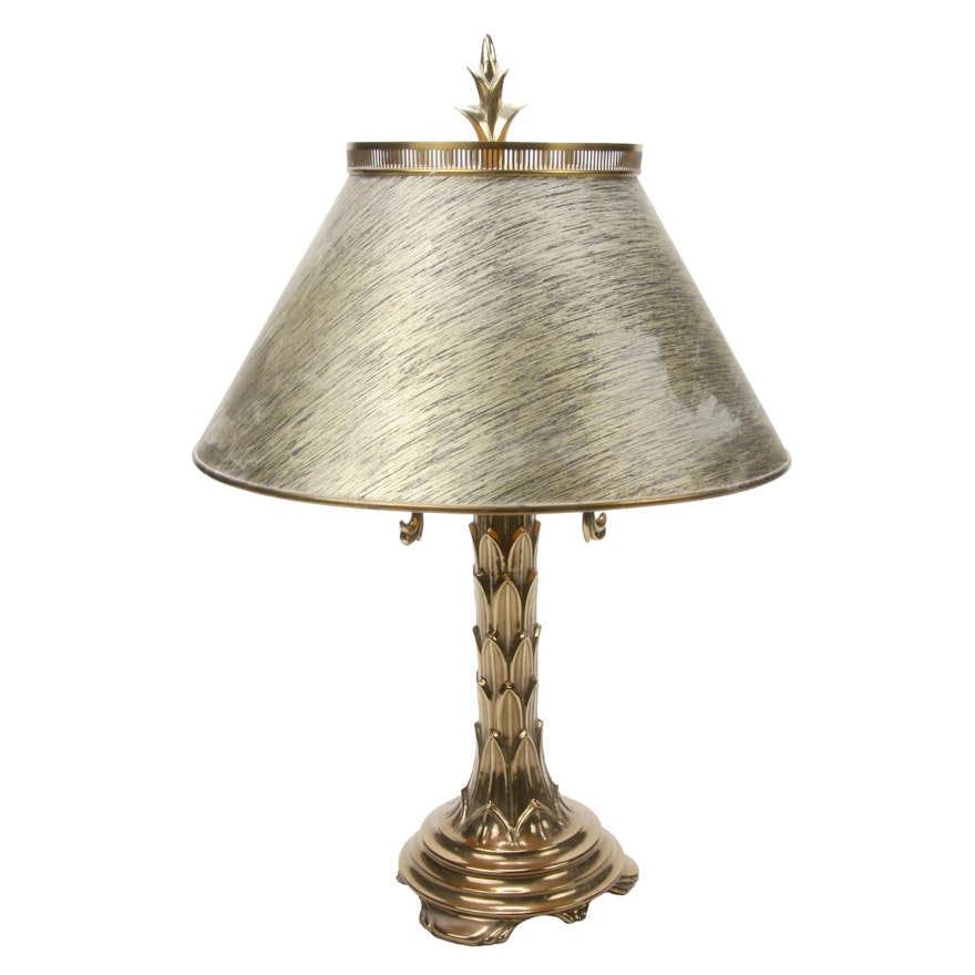 Gold Tone Table Lamp, Late 20th Century