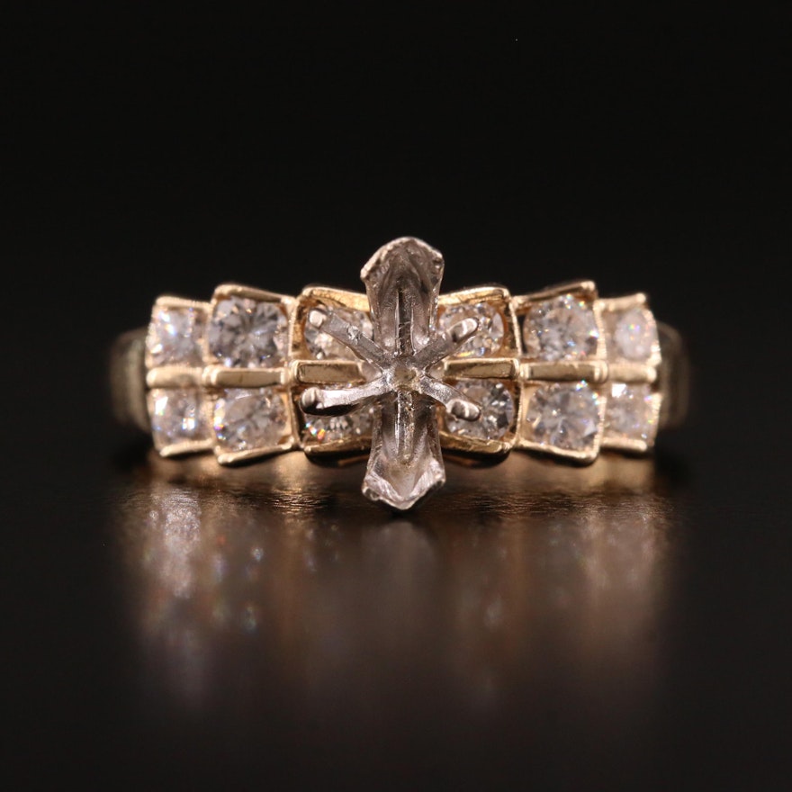 14K Diamond Semi-Mount Ring