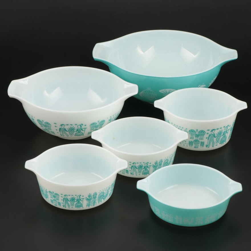 Pyrex "Butterprint" and "Balloons" Cinderella Bowls and Casseroles