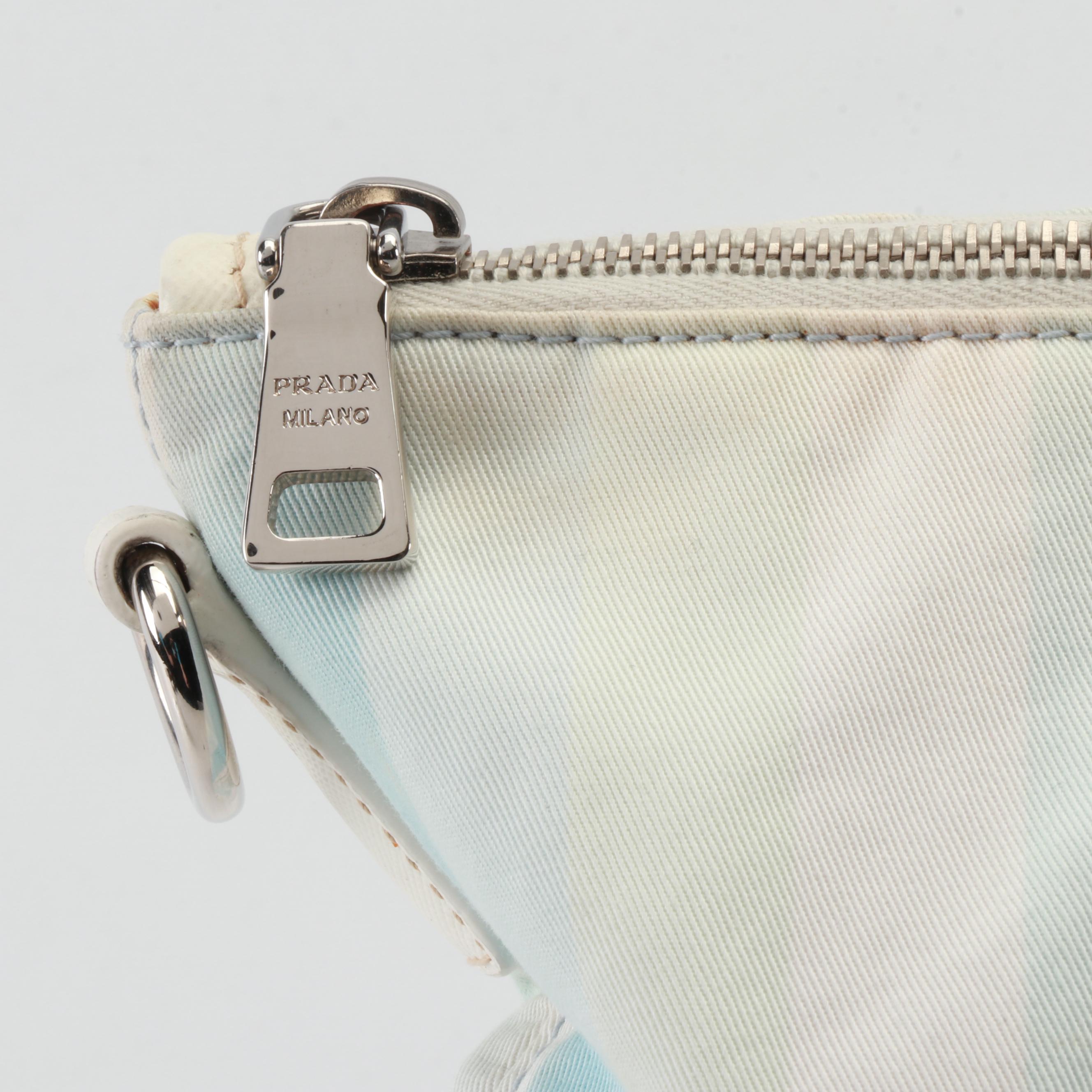 Prada Stripe Printed Cotton and Saffiano Leather Two-Way Tote Bag