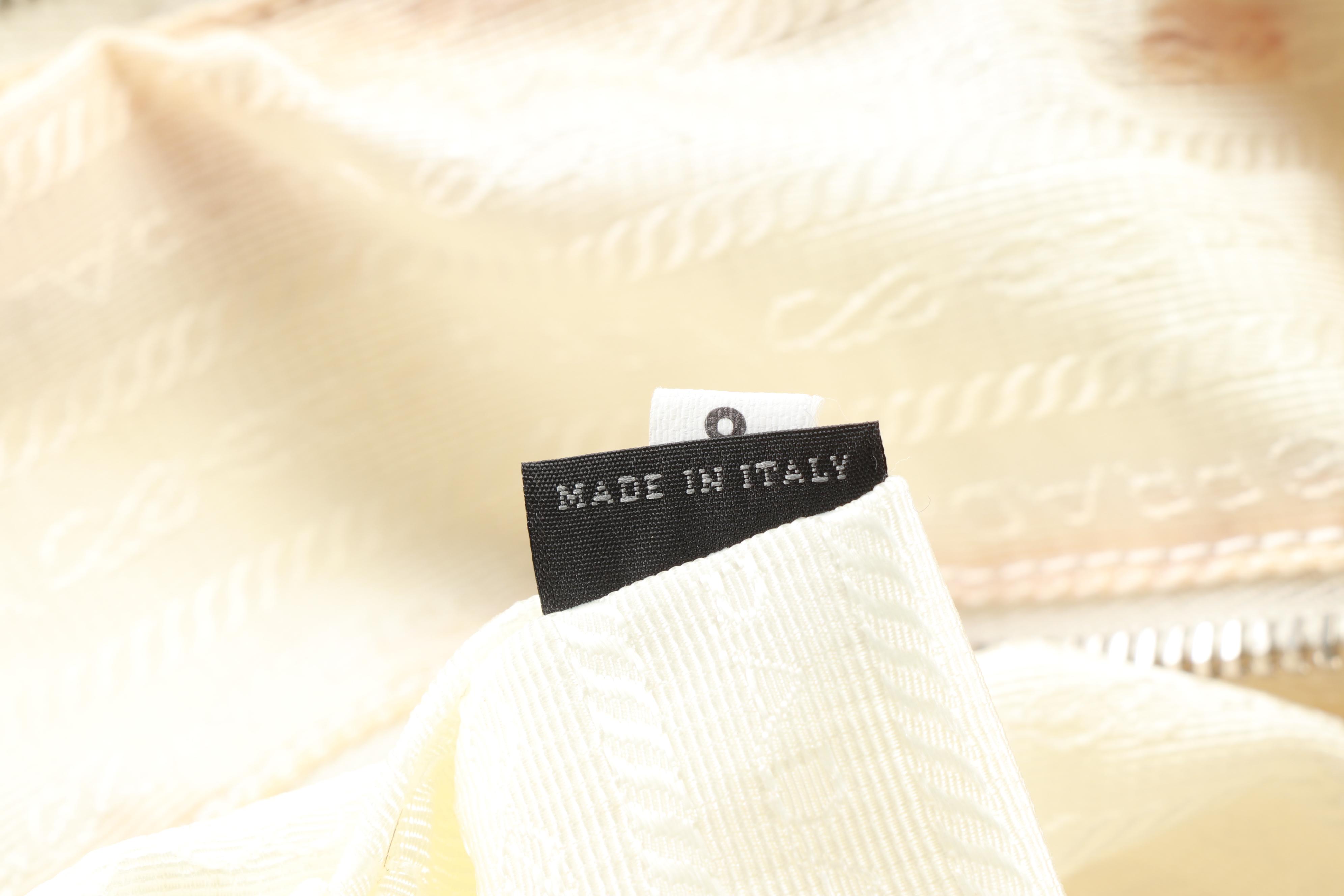 Prada Stripe Printed Cotton and Saffiano Leather Two-Way Tote Bag