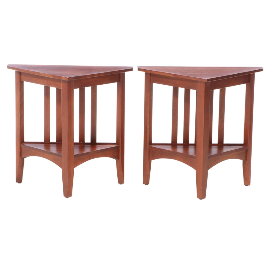 Pair of Ethan Allen Arts and Crafts Style Cherry Side Tables