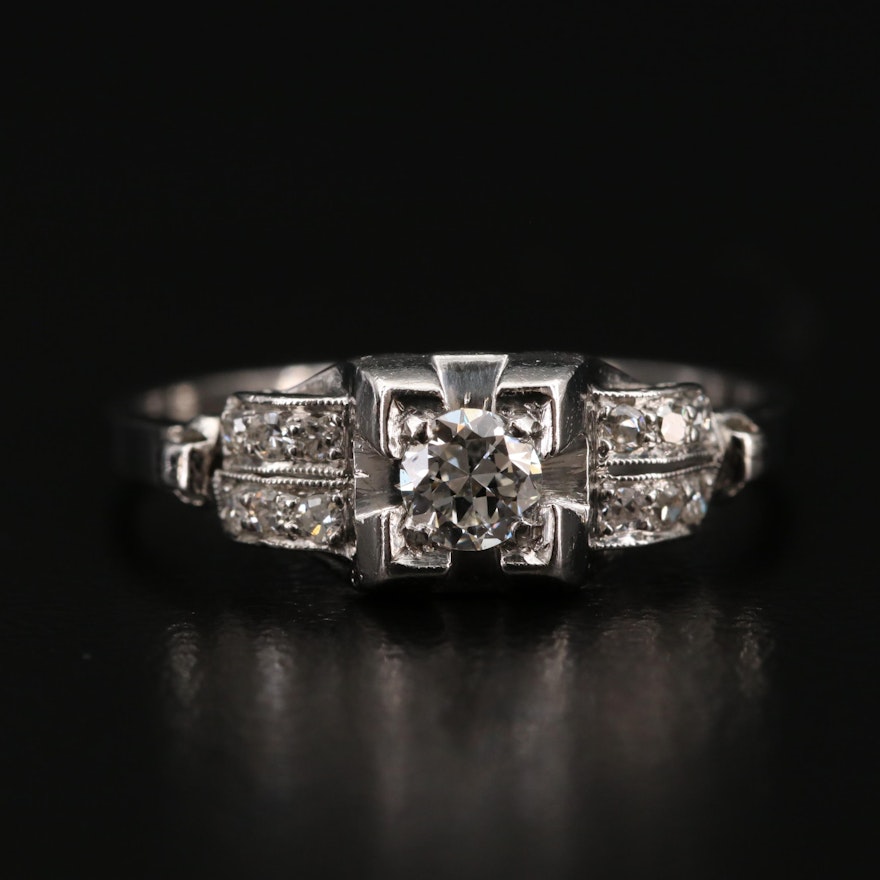 Vintage Platinum Diamond Ring