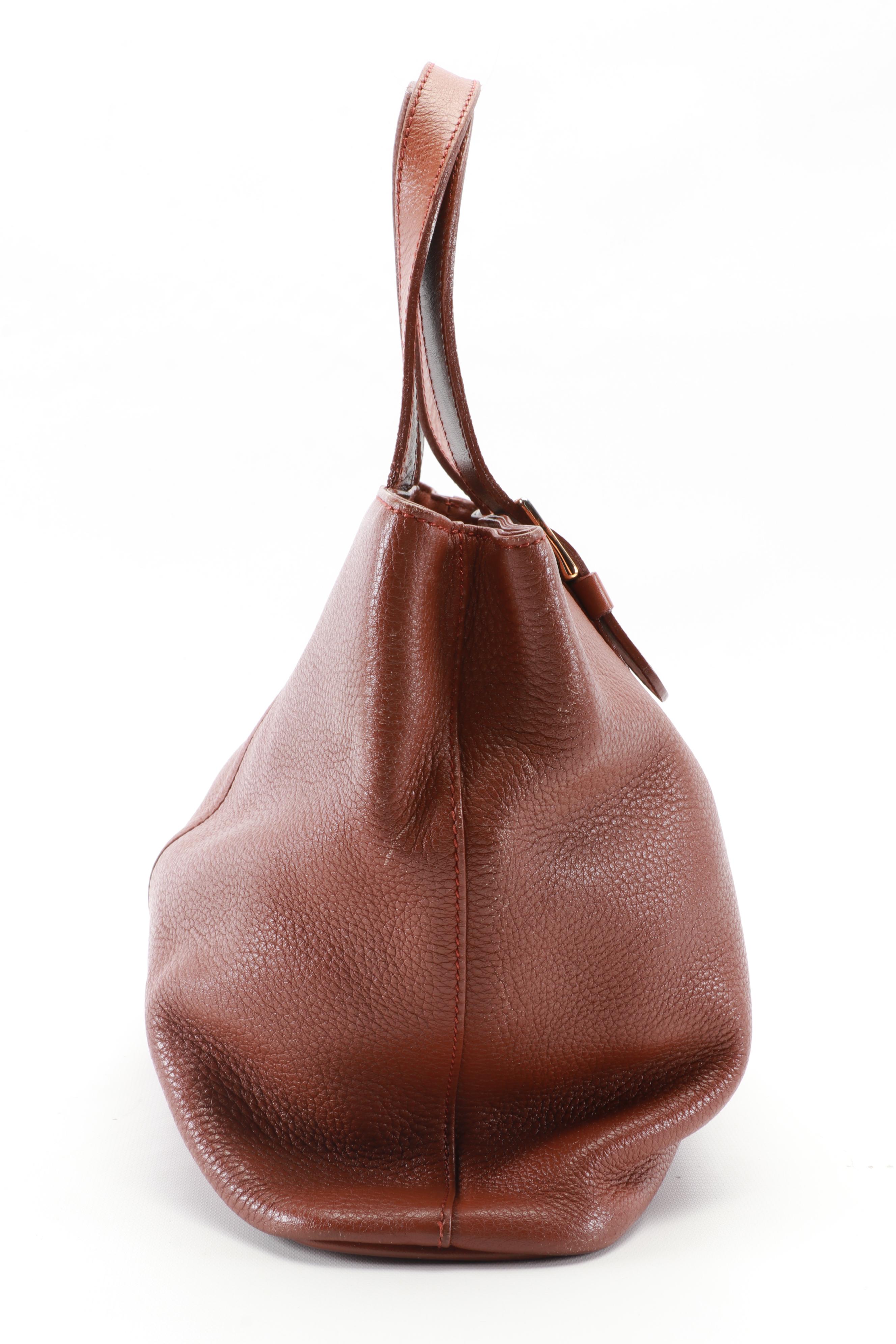 Burberrys Tote Bag in Grained Leather with "Haymarket Check" Lining