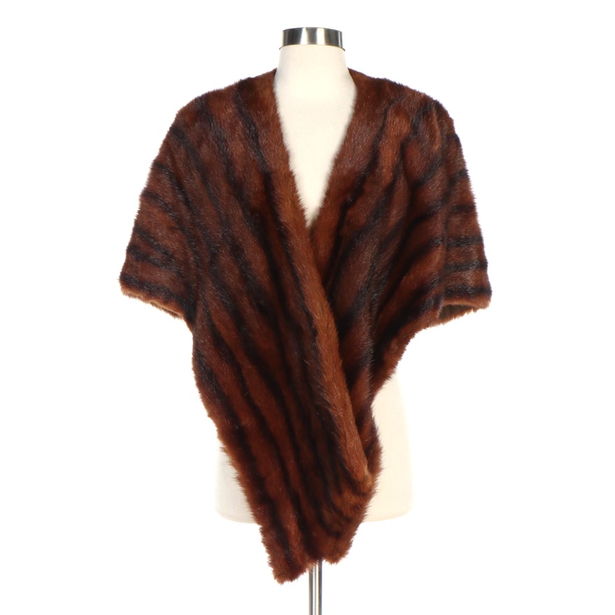 Kerrybrooke Dyed Muskrat Fur Stole, Mid-20th Century