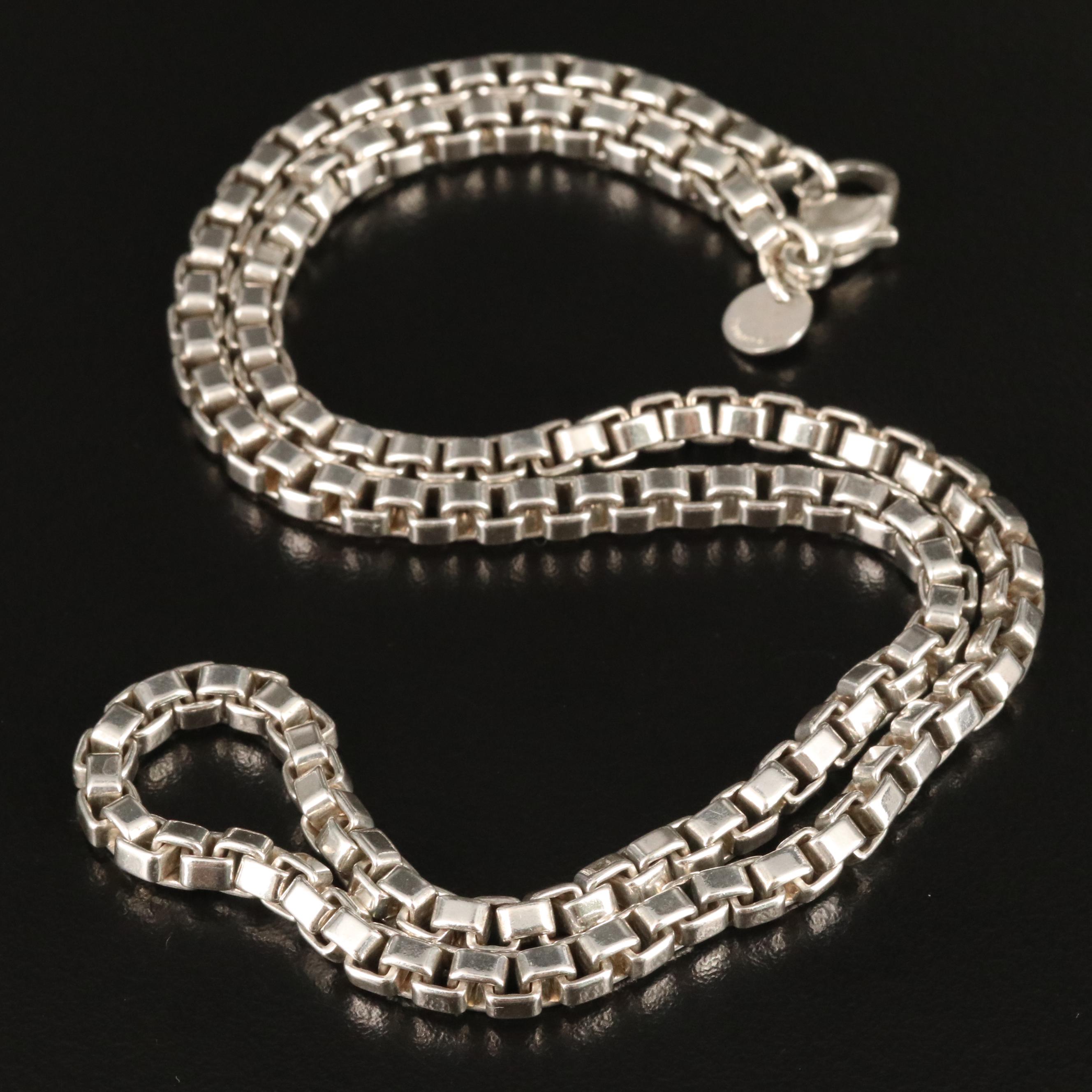 Tiffany & Co Sterling Venetian Link Chain with Pouch