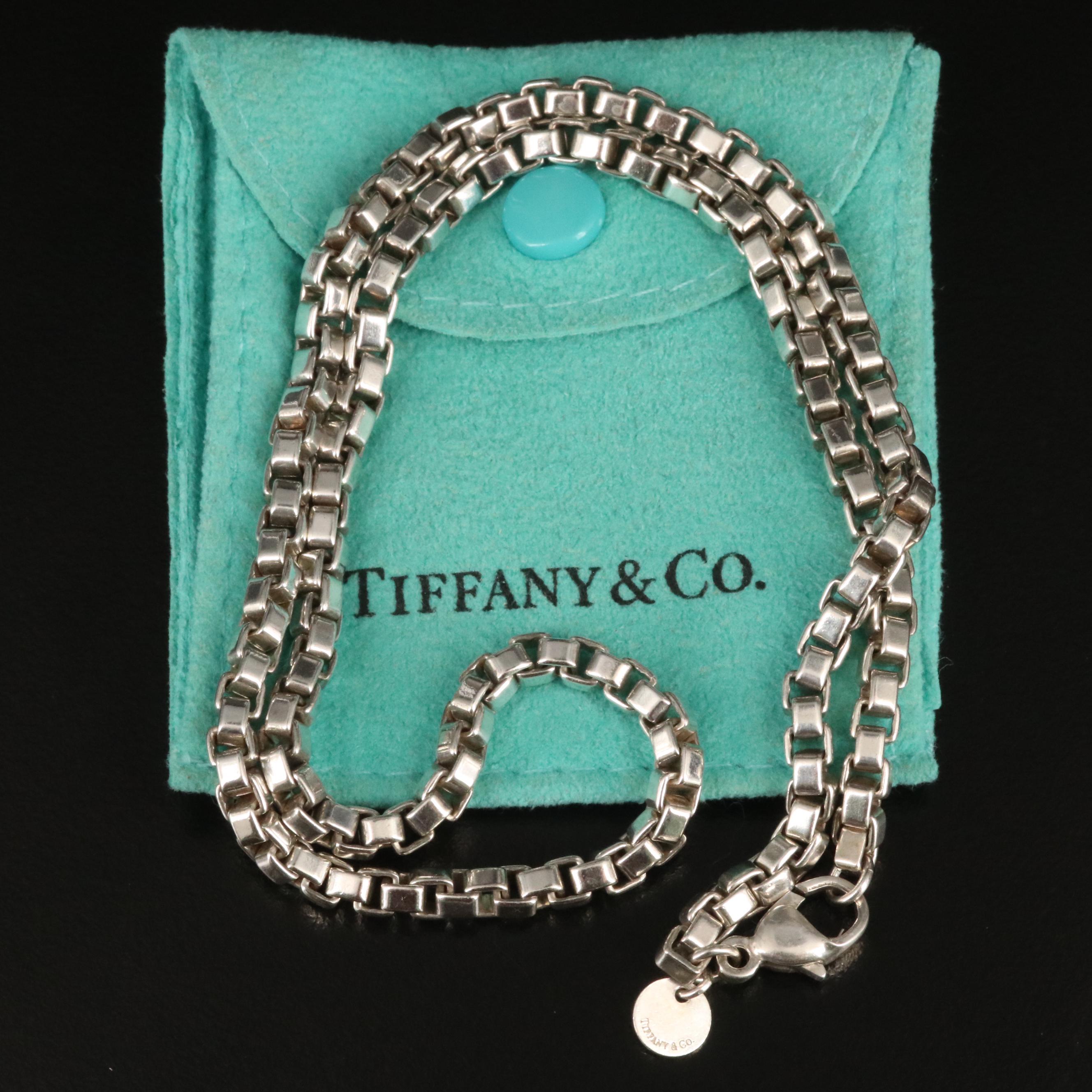 Tiffany & Co Sterling Venetian Link Chain with Pouch