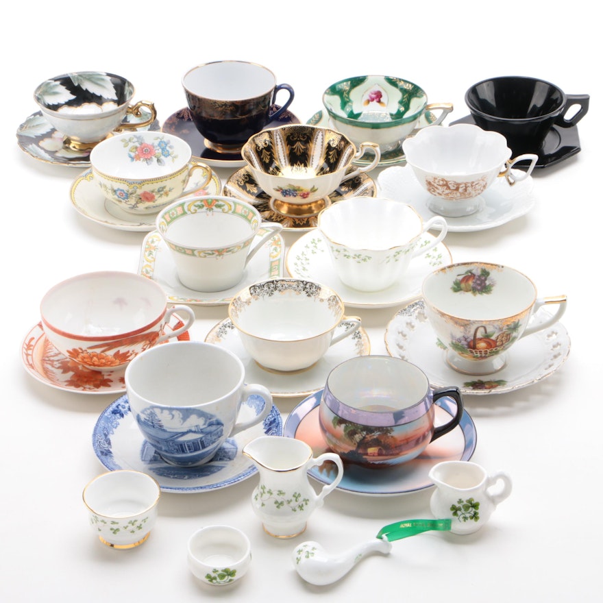 Hand-Painted Porcelain and Bone China Teacups, Saucers, and More