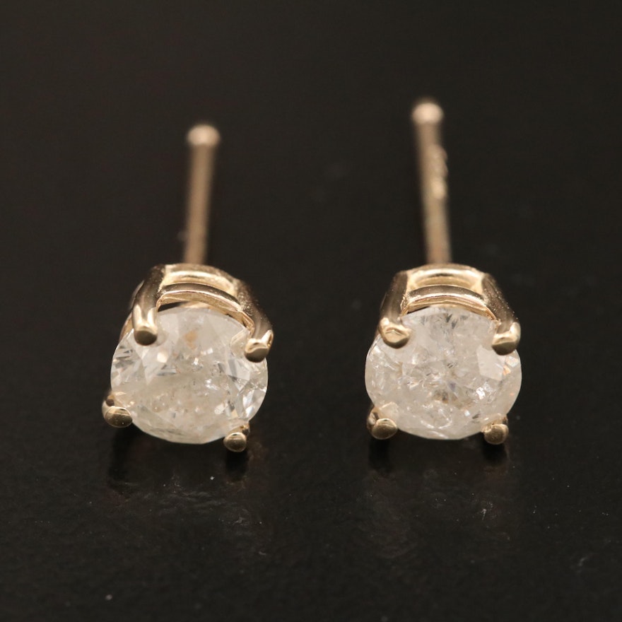 14K Gold 1.12 CTW Diamond Stud Earrings