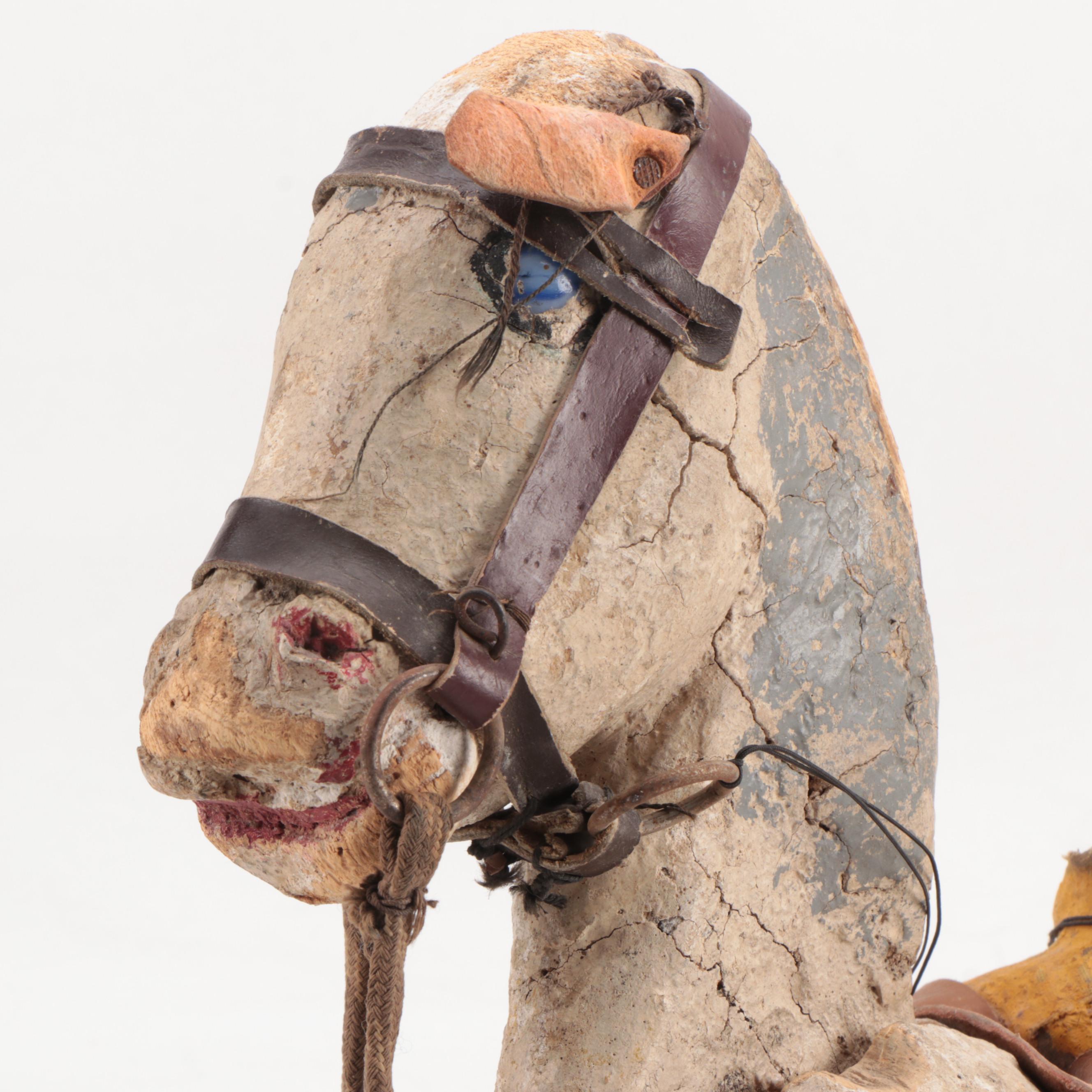 Polychrome Wooden Horse Marionette Puppet, Late 19th/ Early 20th Century