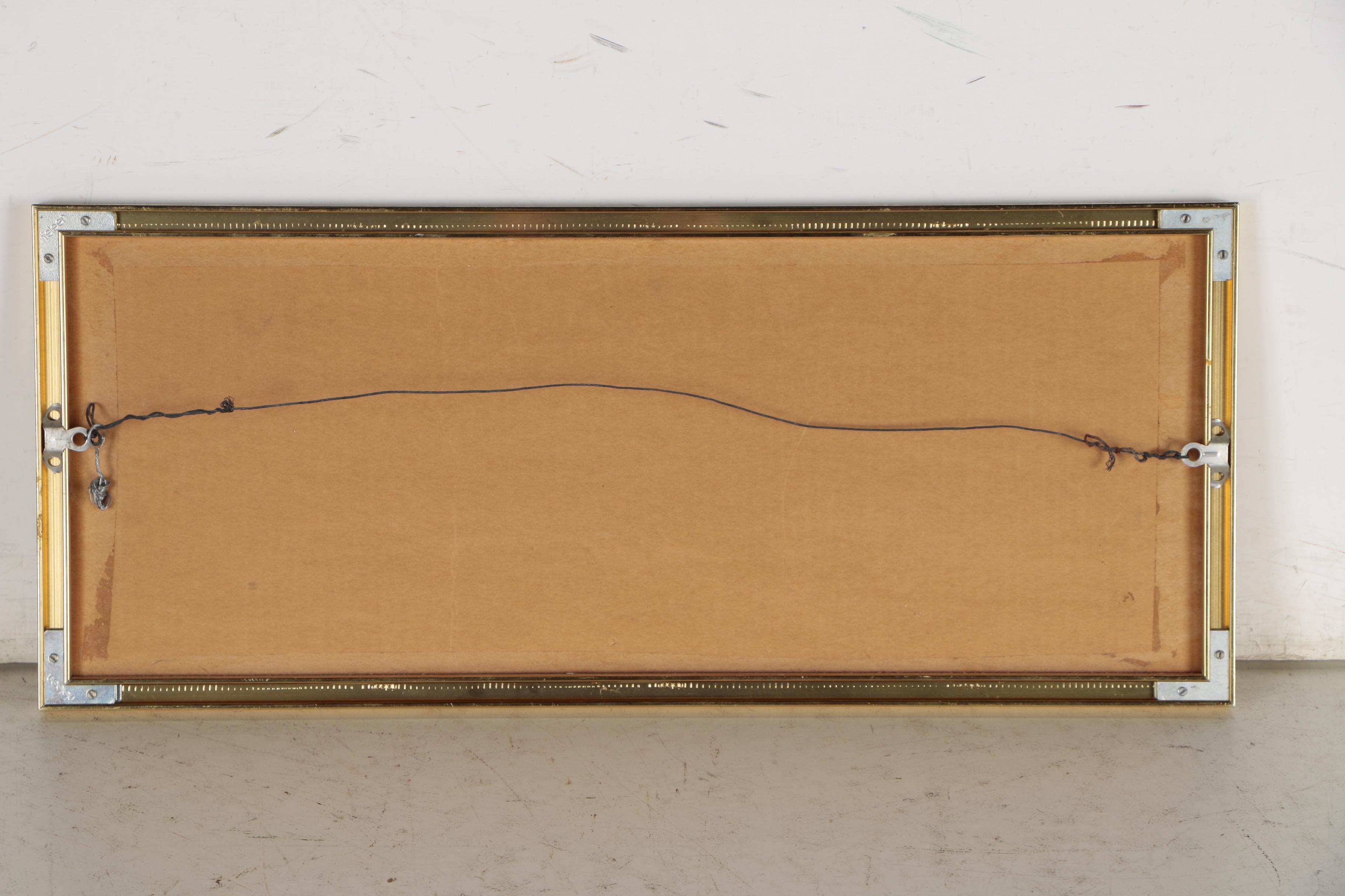 Jim N. Hill Embellished Gouache Painting of Abstract Woman, 1983