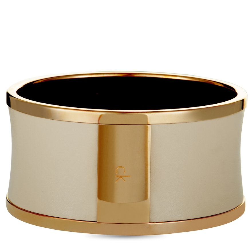 Calvin Klein Spellbound Rose Gold PVD-Plated Stainless Steel and Leather Bangle Bracelet