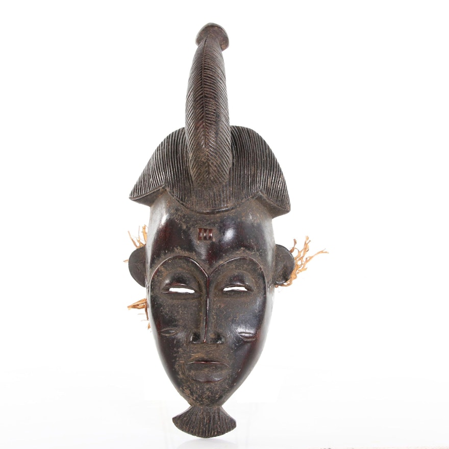 Baule Carved Wood Mask, Late 20th Century