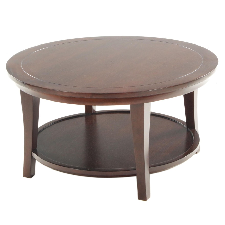 Pottery Barn Metropolitan Round Mahogany Coffee Table