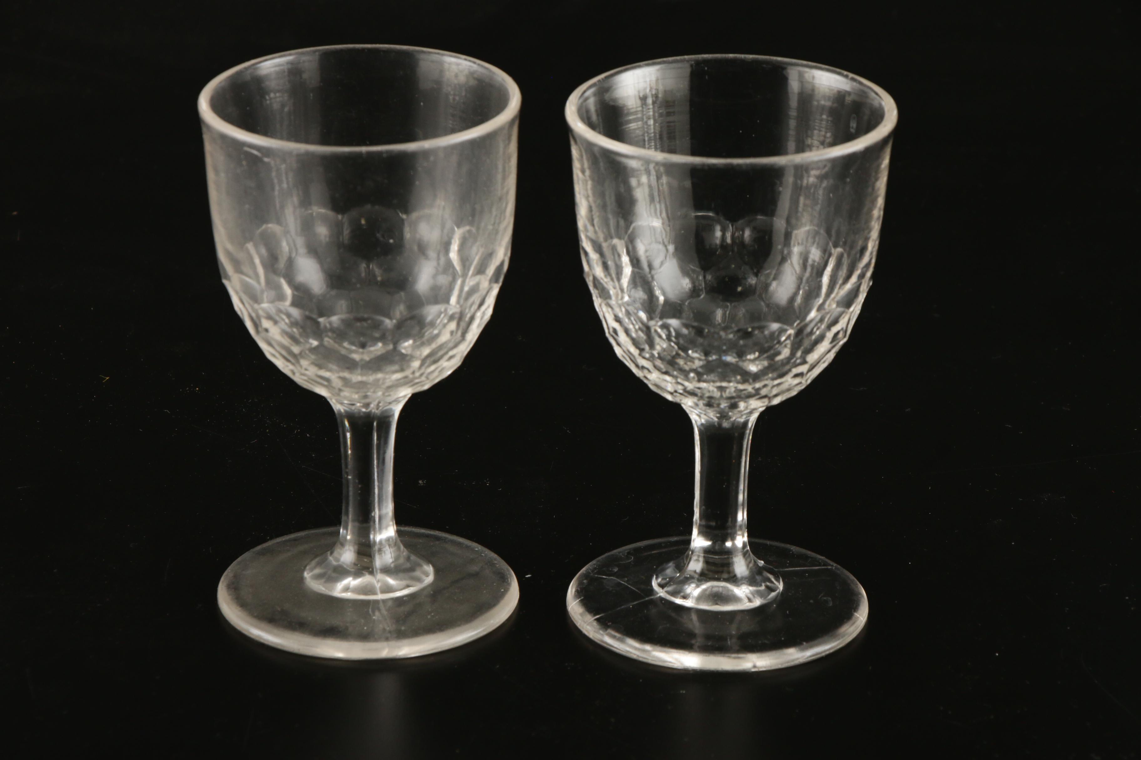 L.G. Wright "Daisy and Hobstar" with Fostoria and Other Cut Glass Stemware