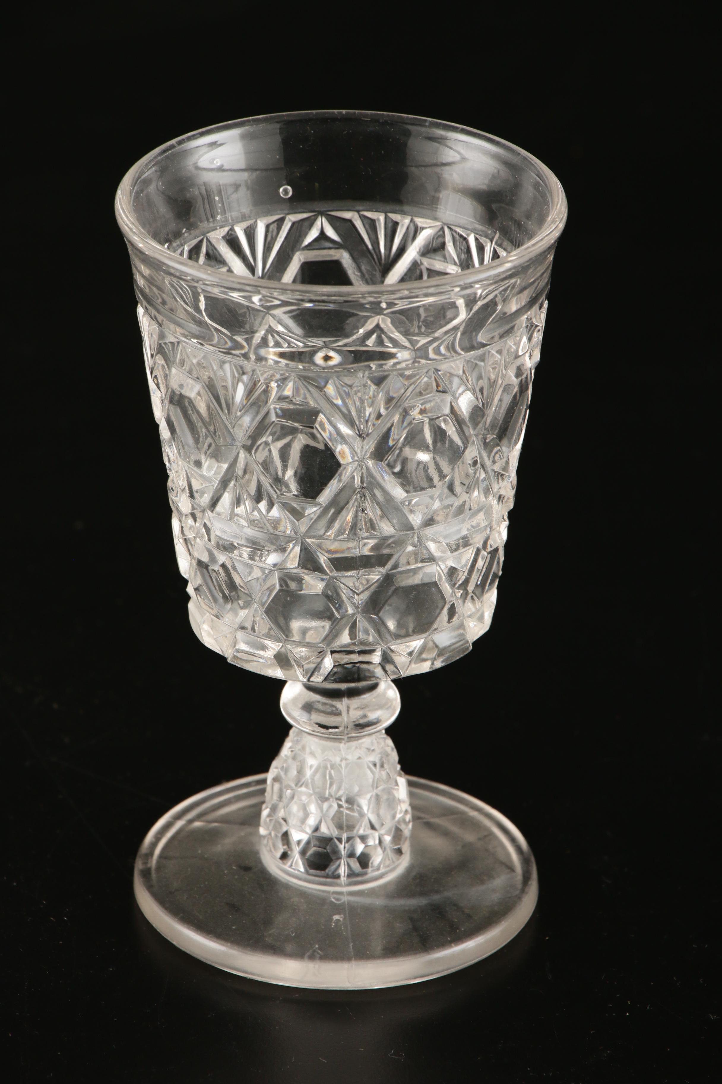 L.G. Wright "Daisy and Hobstar" with Fostoria and Other Cut Glass Stemware