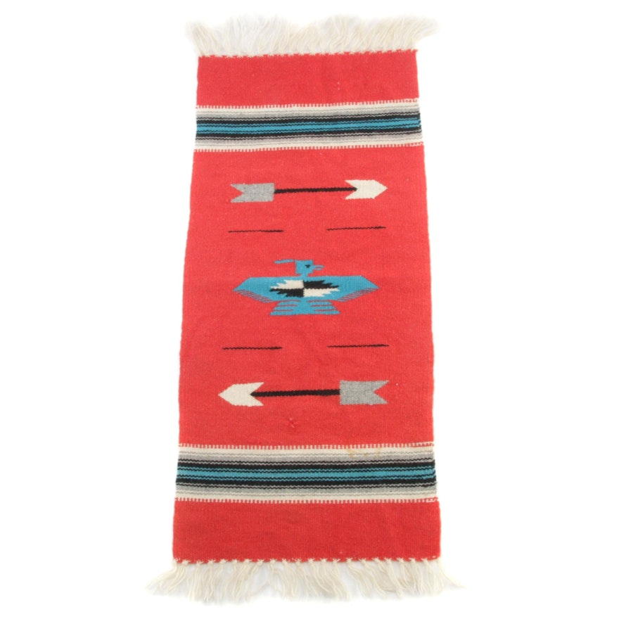 1'1 x 2'9 Southwestern Woven Wool Mat