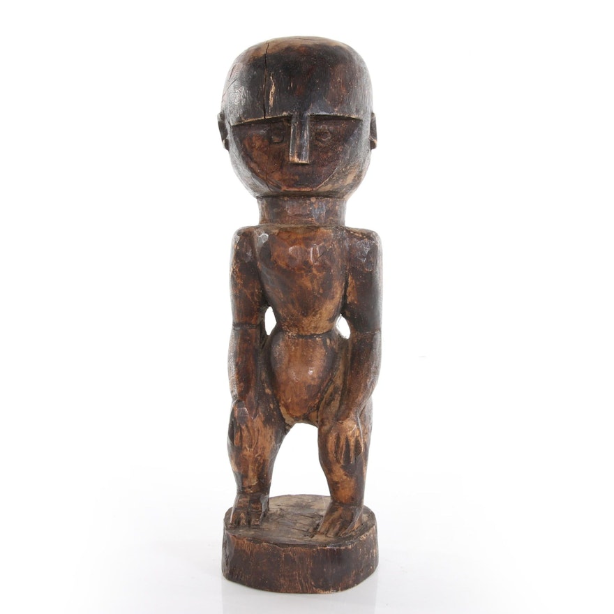 Nias Wood Carved Figural Sculpture, 20th Century