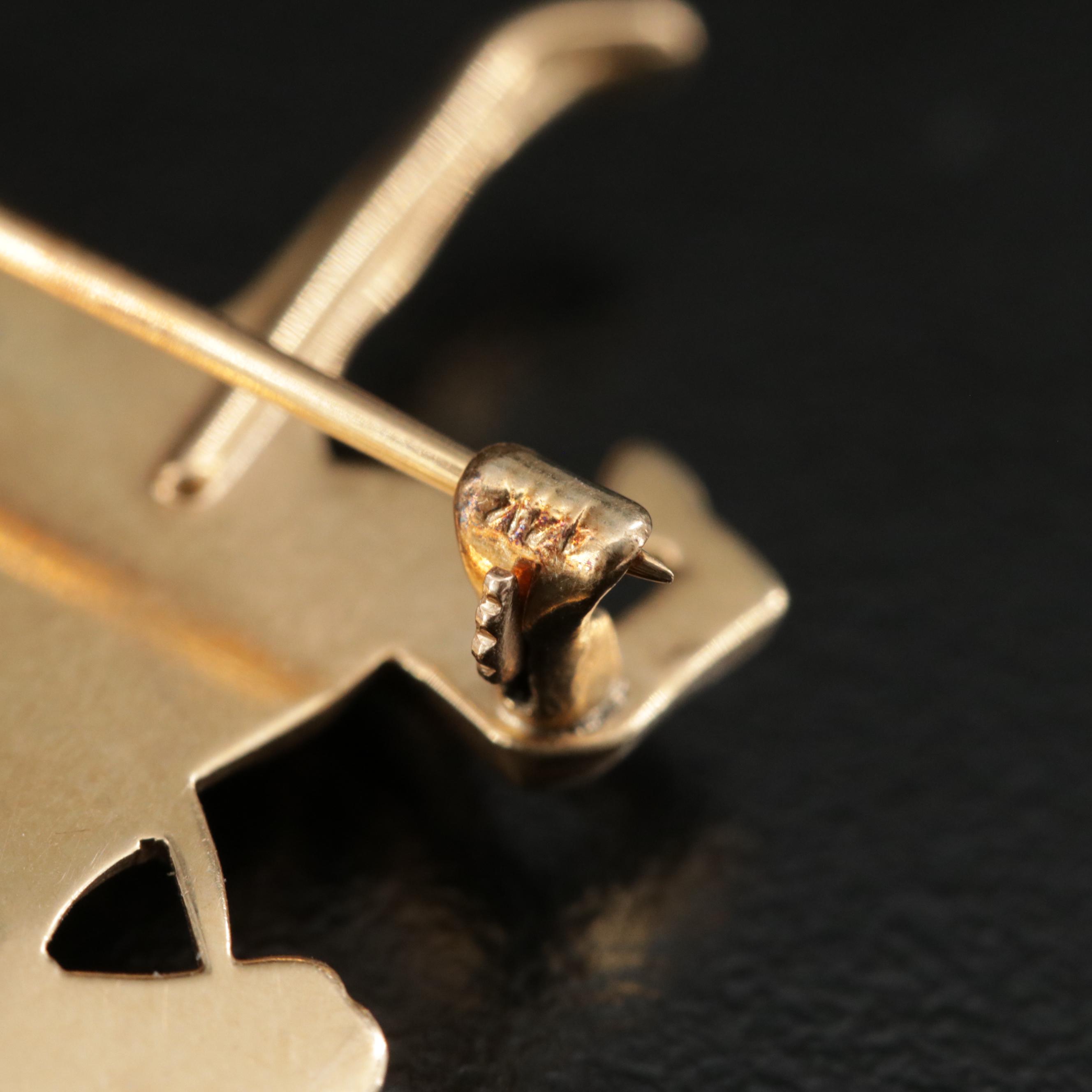 14K Ruby and Seed Pearl Horse Brooch