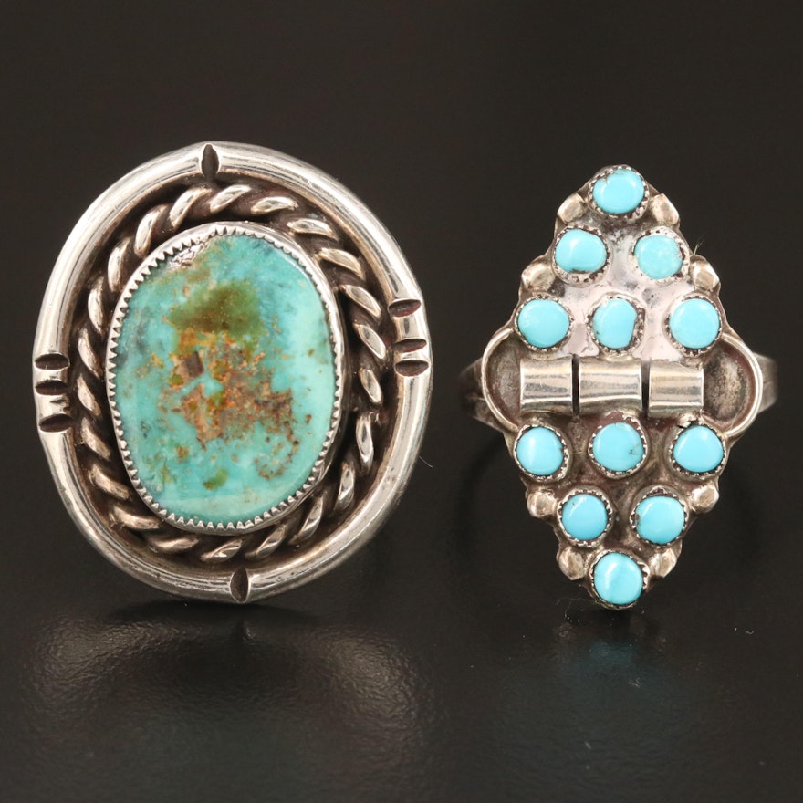 Western Style Sterling Silver Turquoise Ring