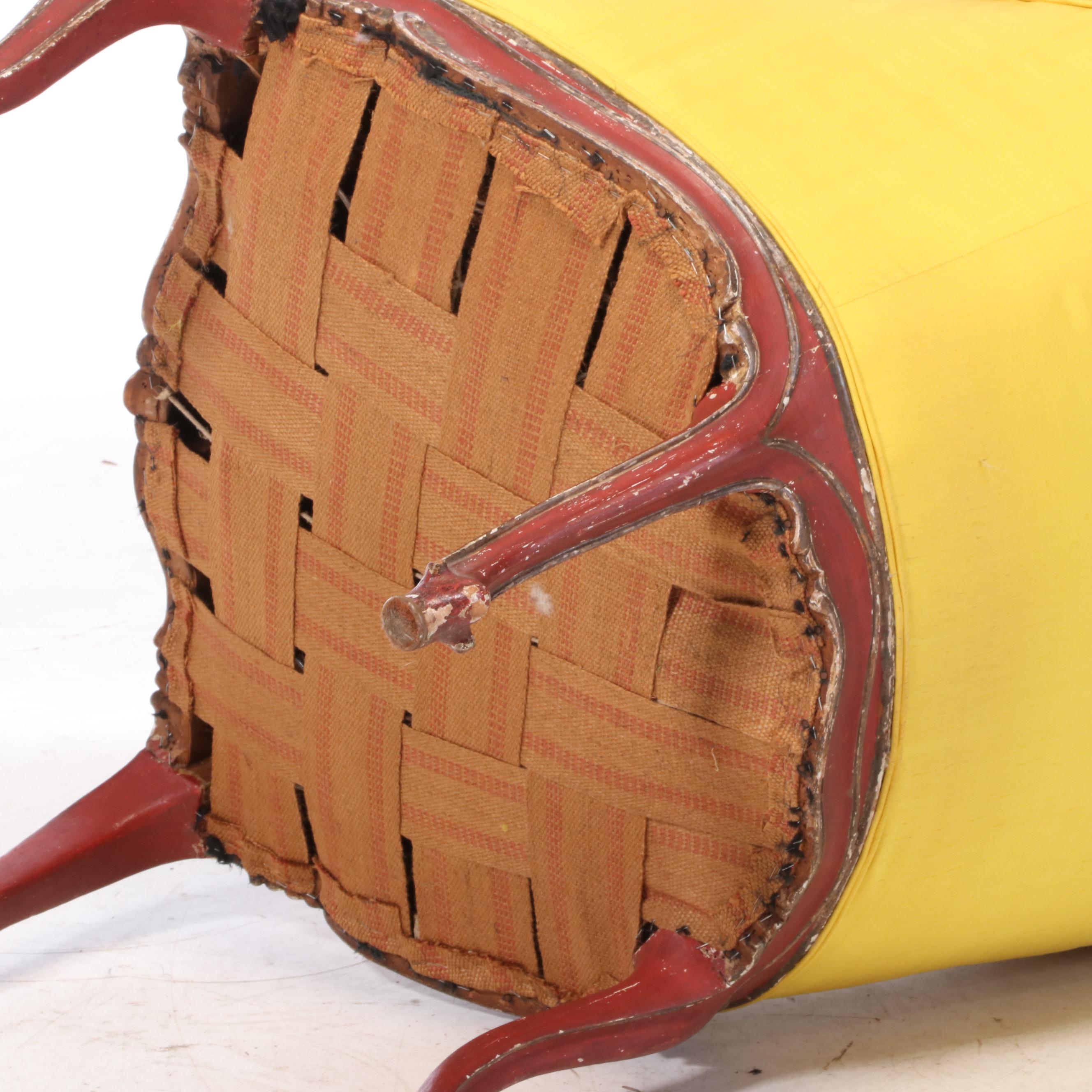 Louis XV Style Polychromed Bergère, 20th Century