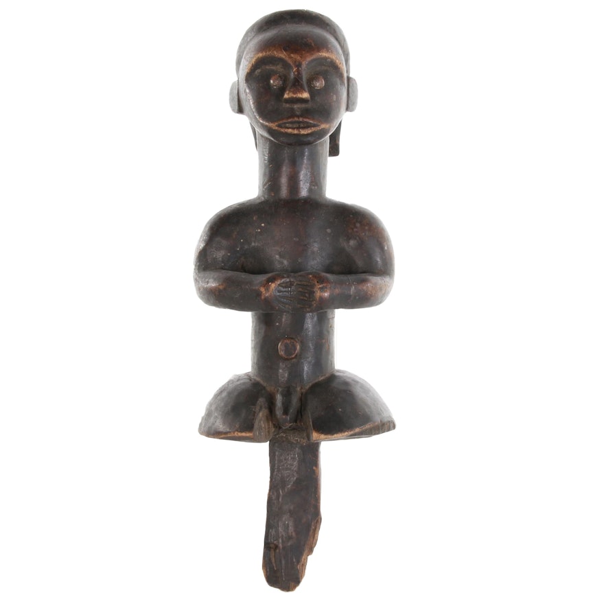 Fang  Nlo Blieri Wood Carved Reliquary Figure, 20th Century