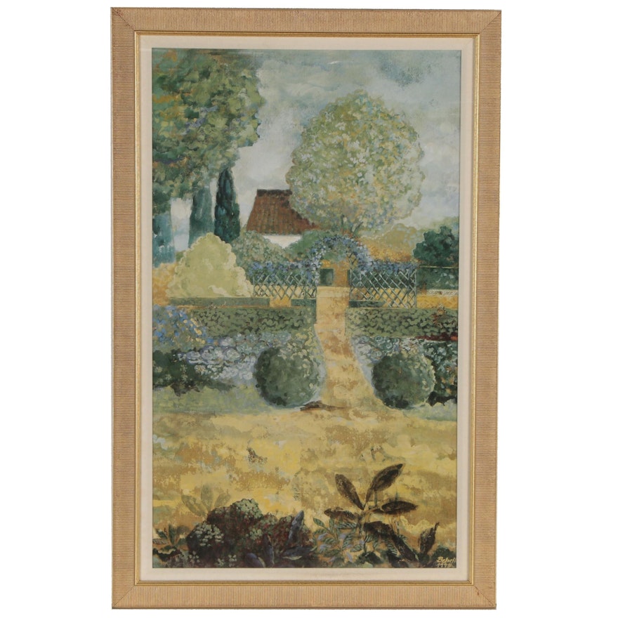 Offset Lithograph after Isabelle De Borchgrave Landscape, Late 20th Century