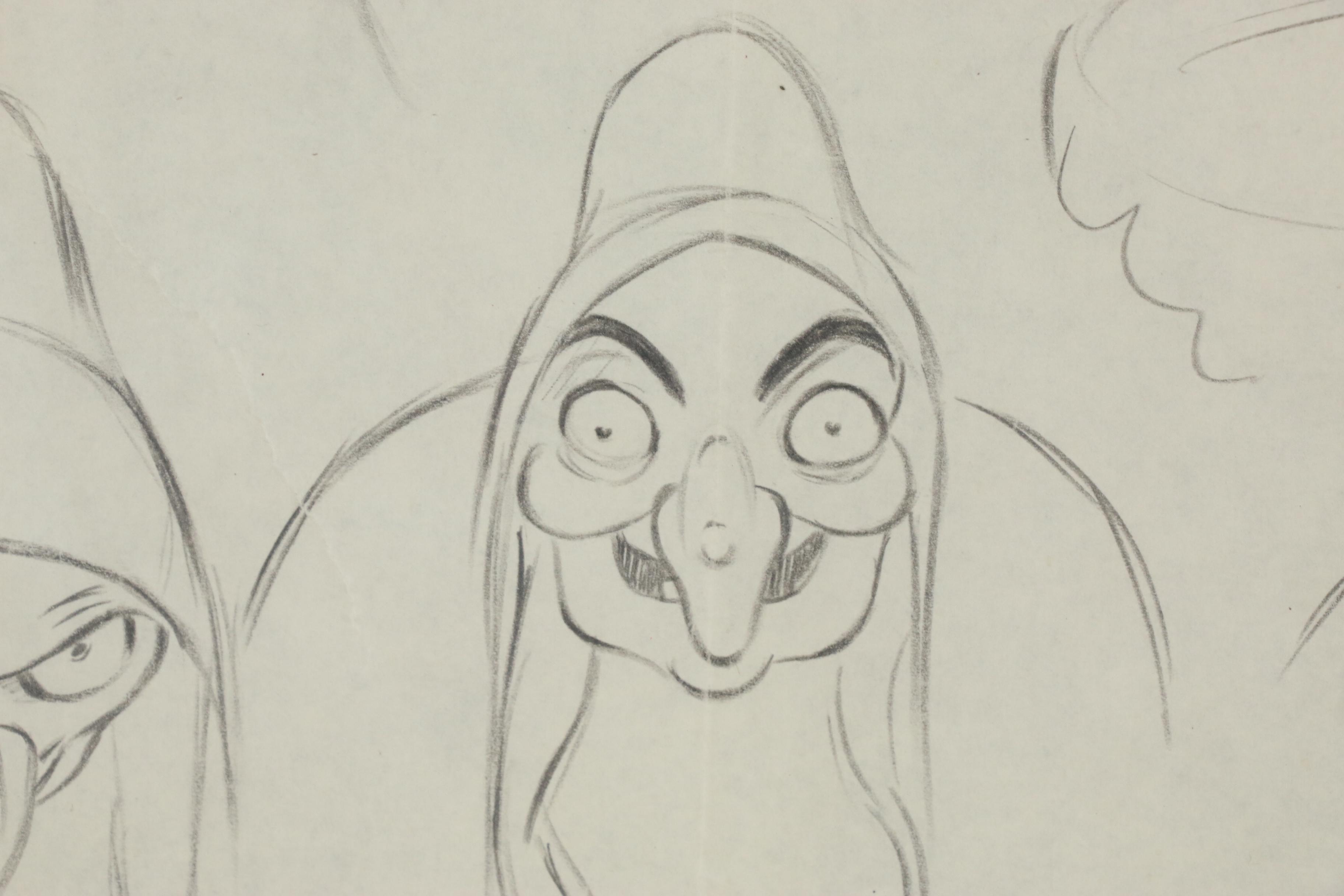 Pencil Sketches of Characters from "Snow White and the Seven Dwarfs"