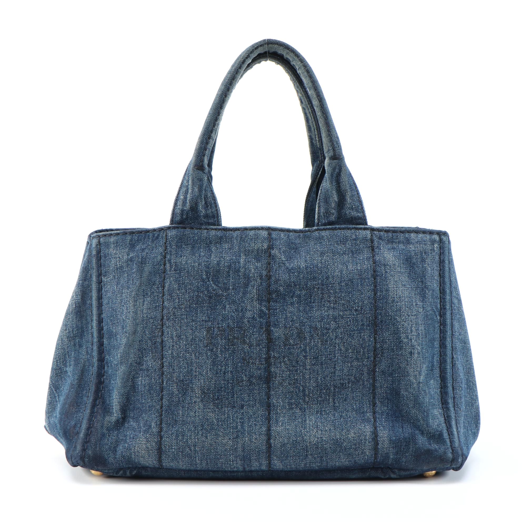Prada Canapa Denim Tote Bag