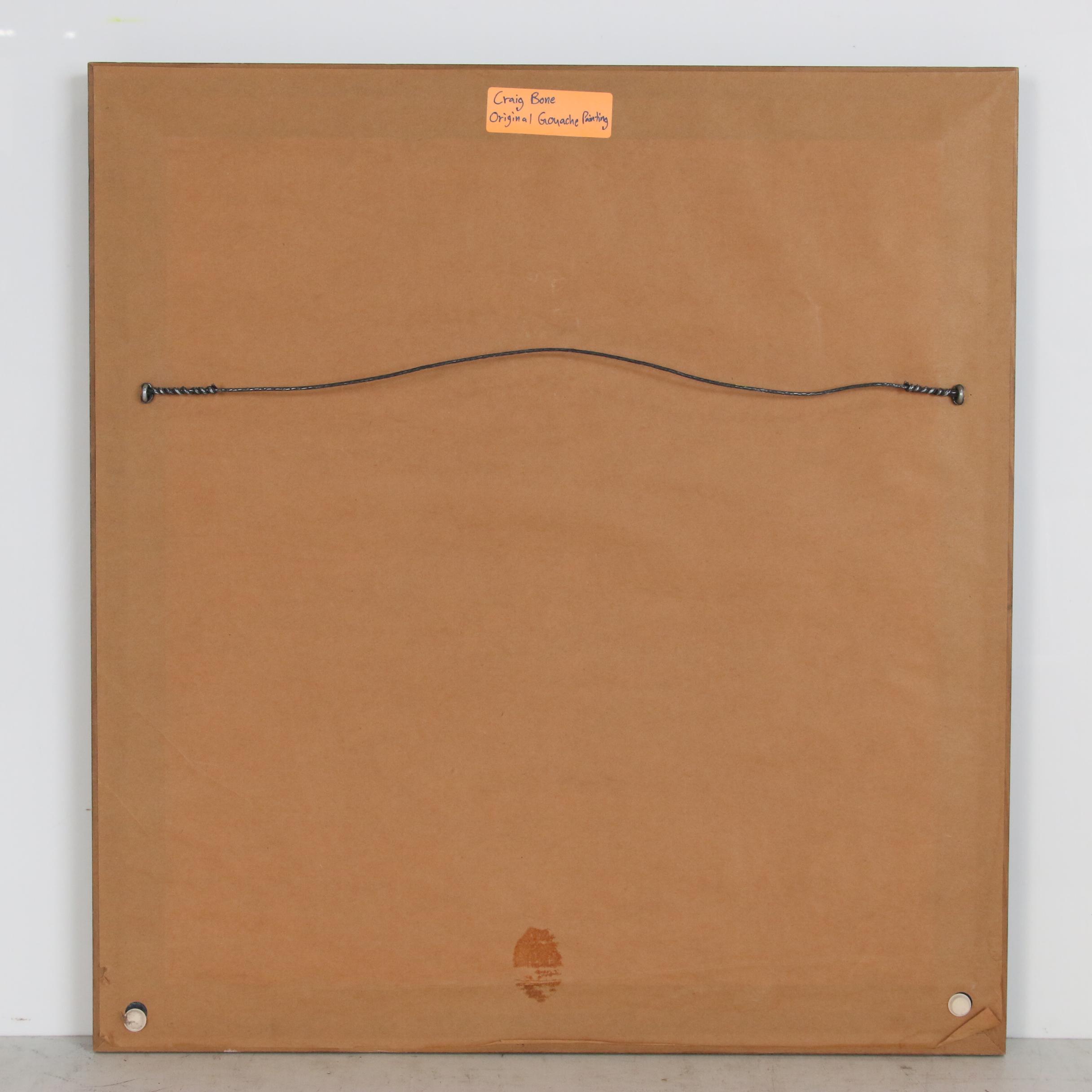 Craig Bone Gouache and Watercolor Painting of Elephant