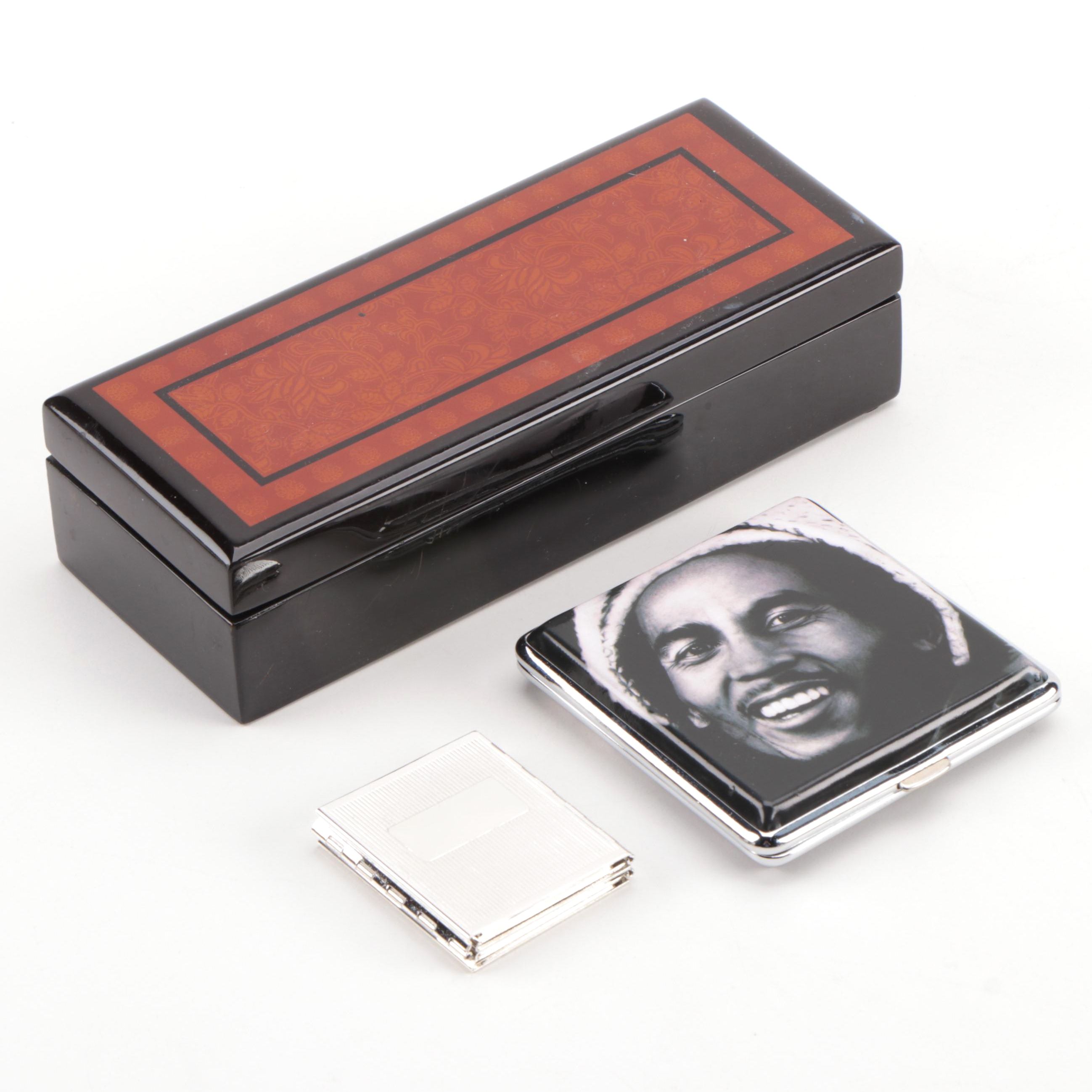 Bob Marley Cigarette Case, Folding Picture Frame, and Jewelry Box
