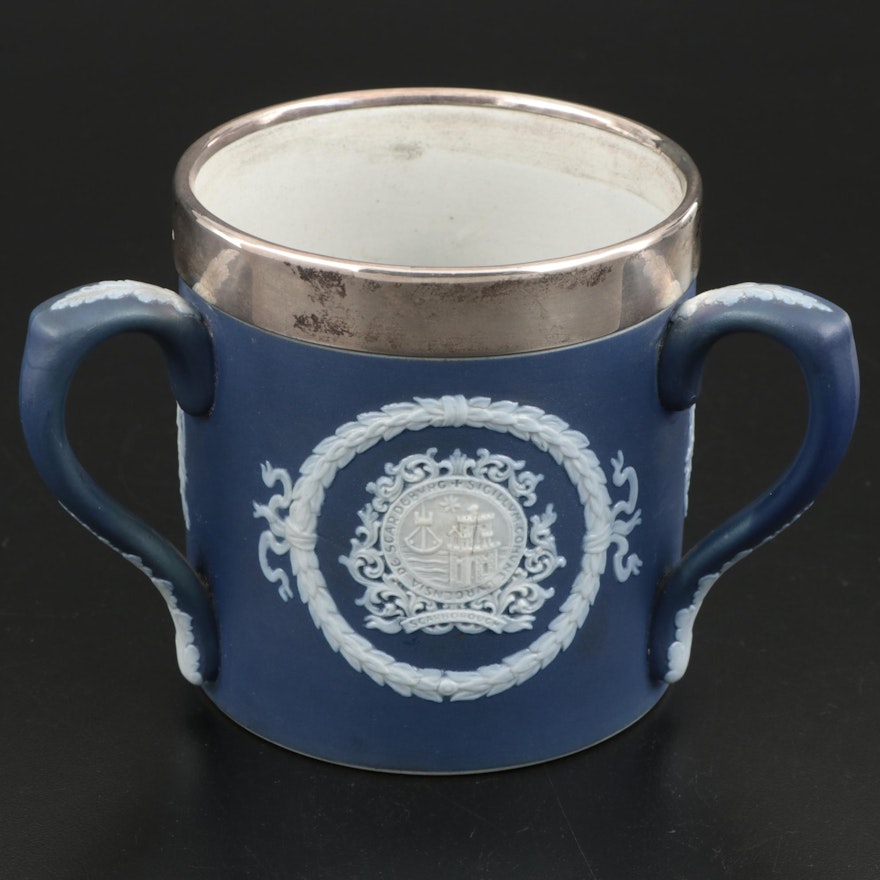 Adams Jasperware Loving Cup with Sterling Silver Rim, 1924–1950