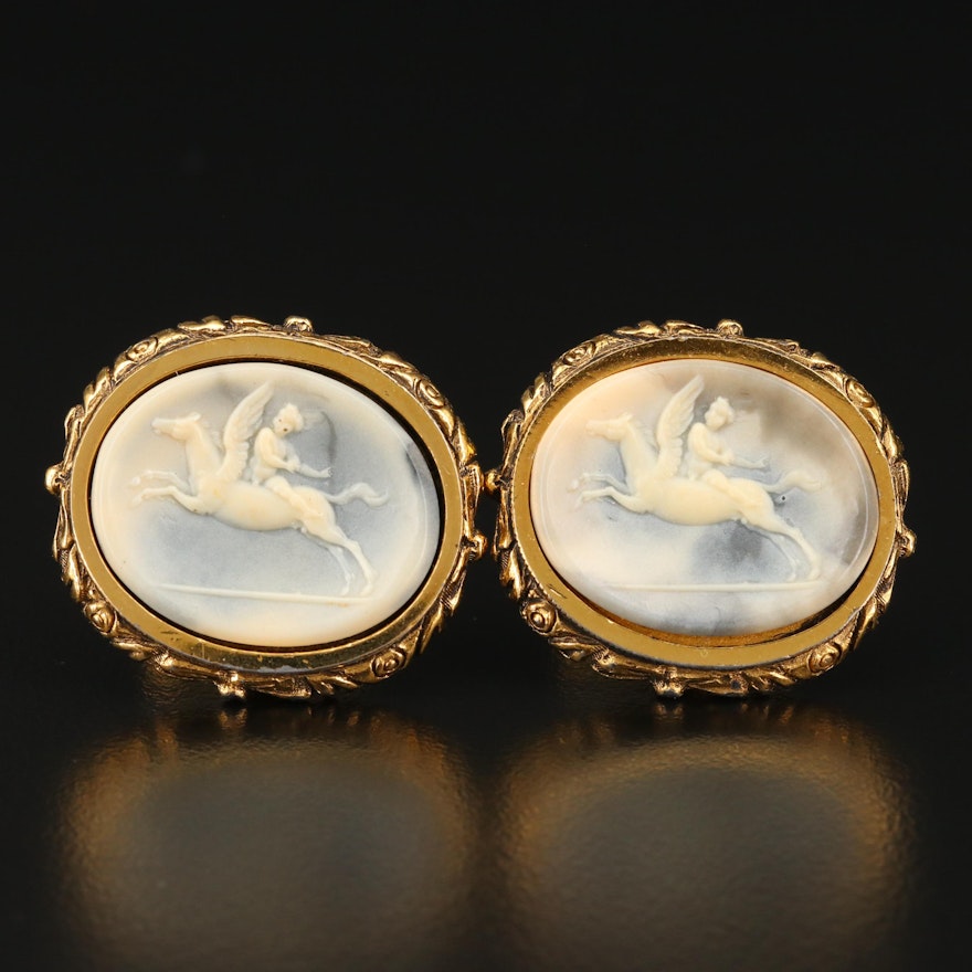 Circa 1960 Danté "Museum Masterpiece" Pegasus and Cupid Cufflinks