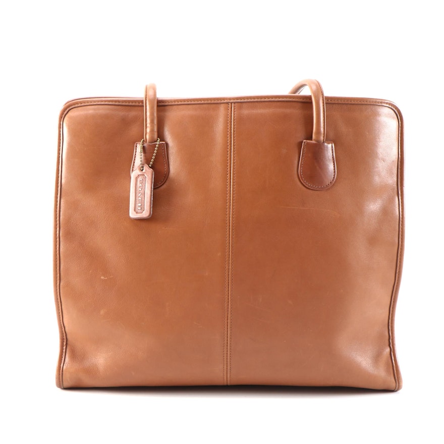 Coach Business Shoulder Bag in Caramel Glove-Tanned Leather