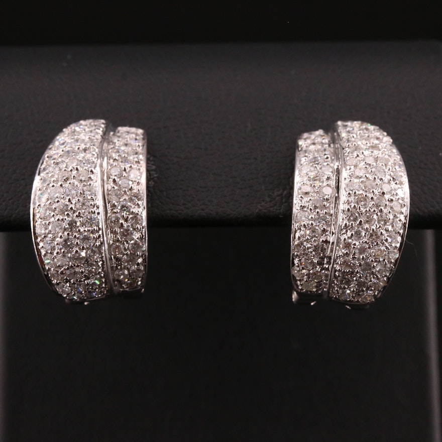 18K Gold 2.25 CTW Diamond Earrings