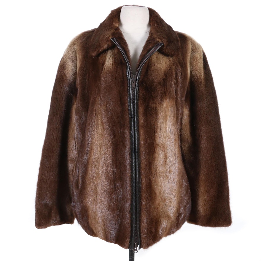 Men's Otter Fur Zipper Front Jacket from Marshall Field's, Late 20th Century