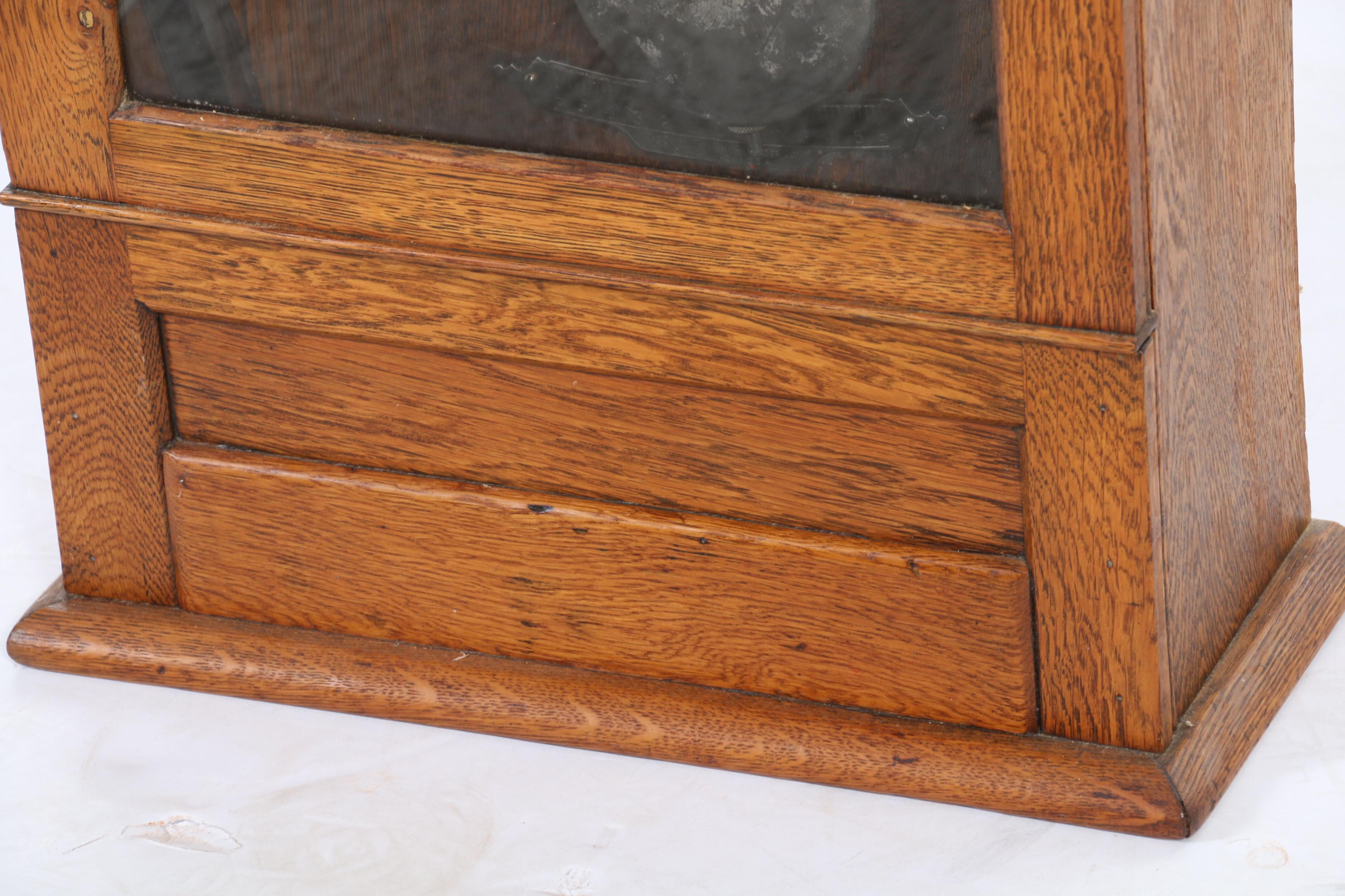 The Cincinnati Time Recorder Co. Oak Wall Clock, Mid-20th Century