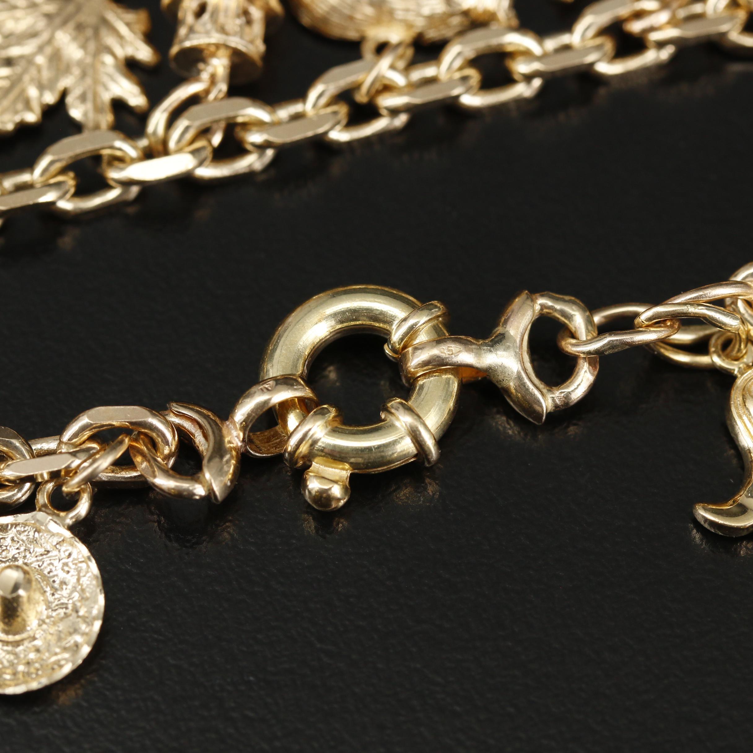 14K Gold Charm Bracelet